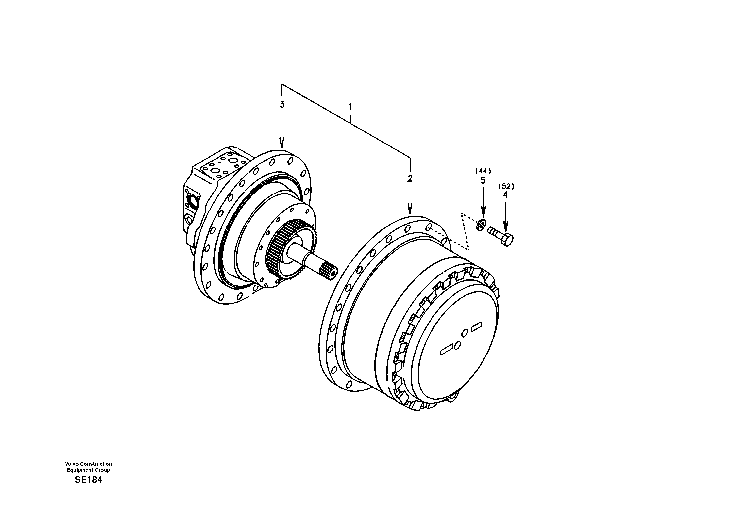 Схема запчастей Volvo EC360 - 19255 Travel motor with mounting parts 