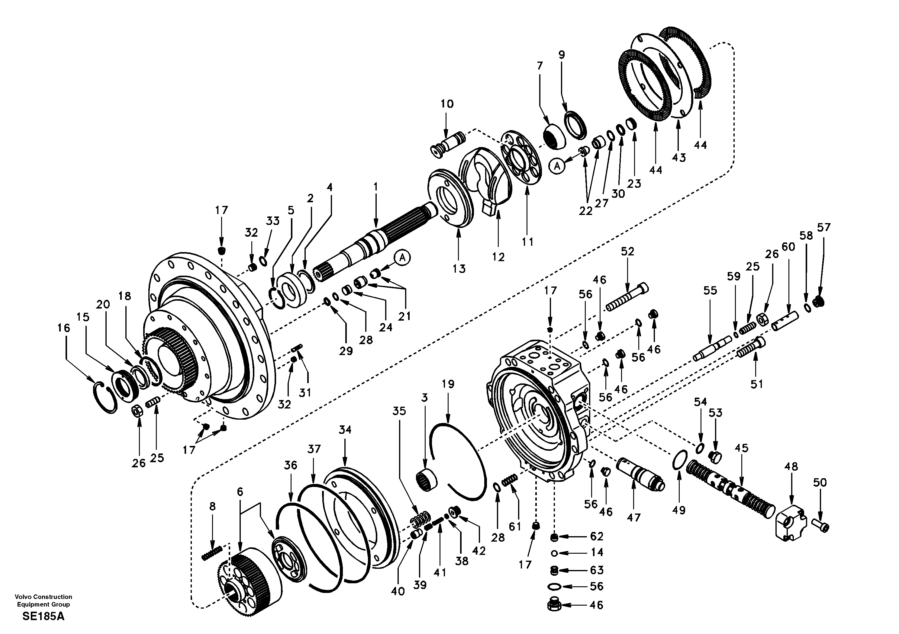 Схема запчастей Volvo EC360 - 93946 Гидромотор хода 