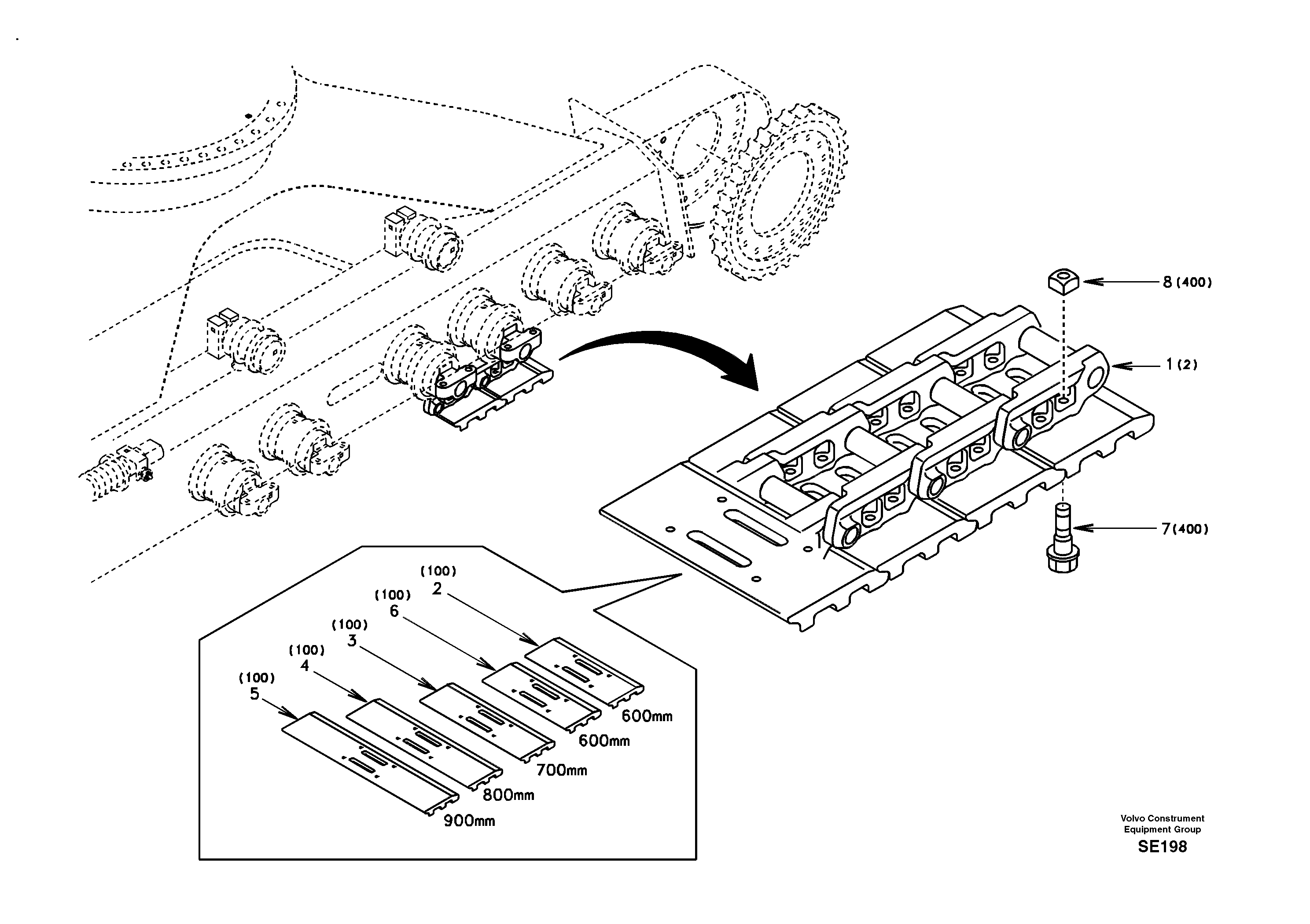 Схема запчастей Volvo EC360 - 40248 Undercarriage, track with shoes 