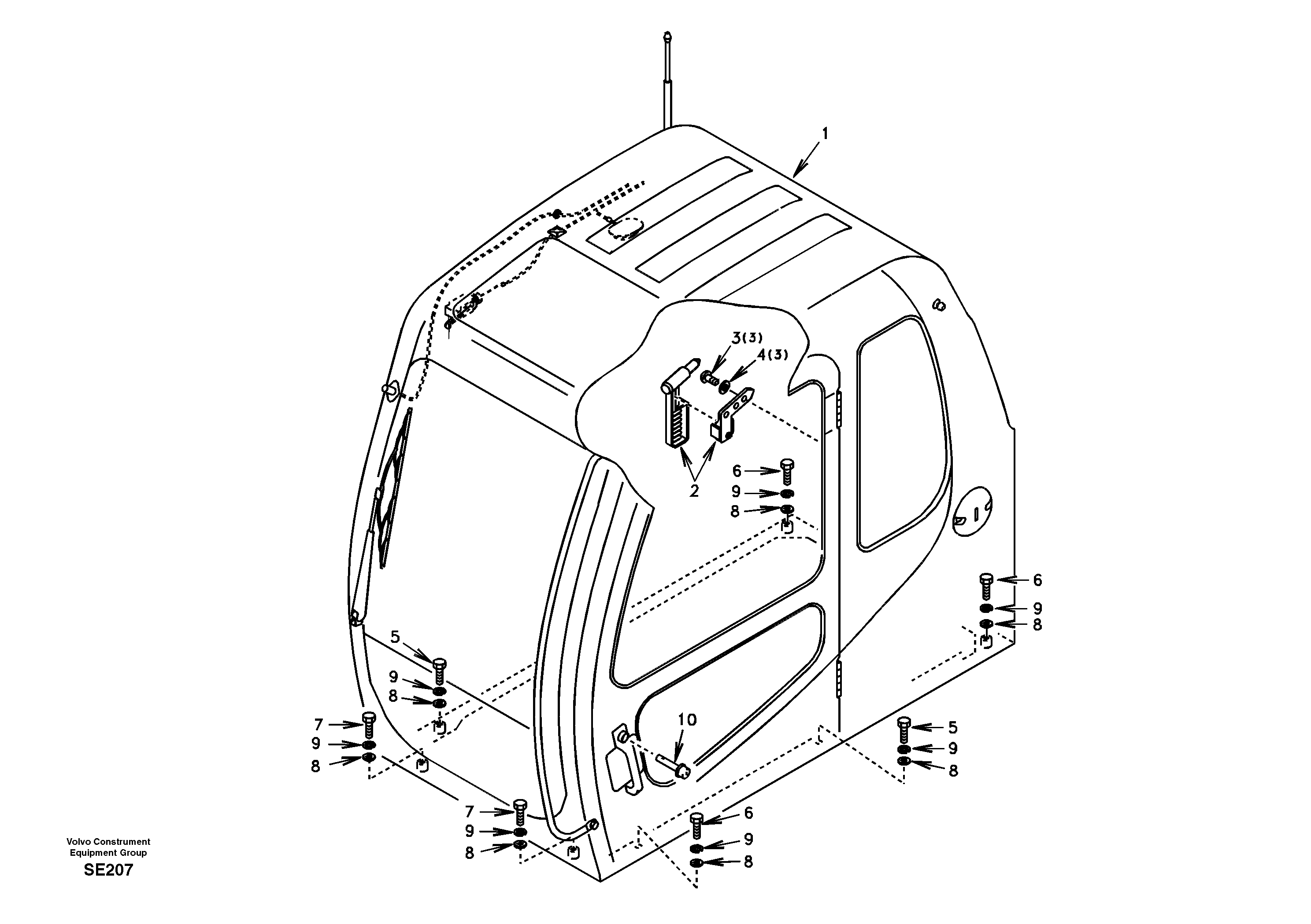 Схема запчастей Volvo EC360 - 98343 Cab mount 