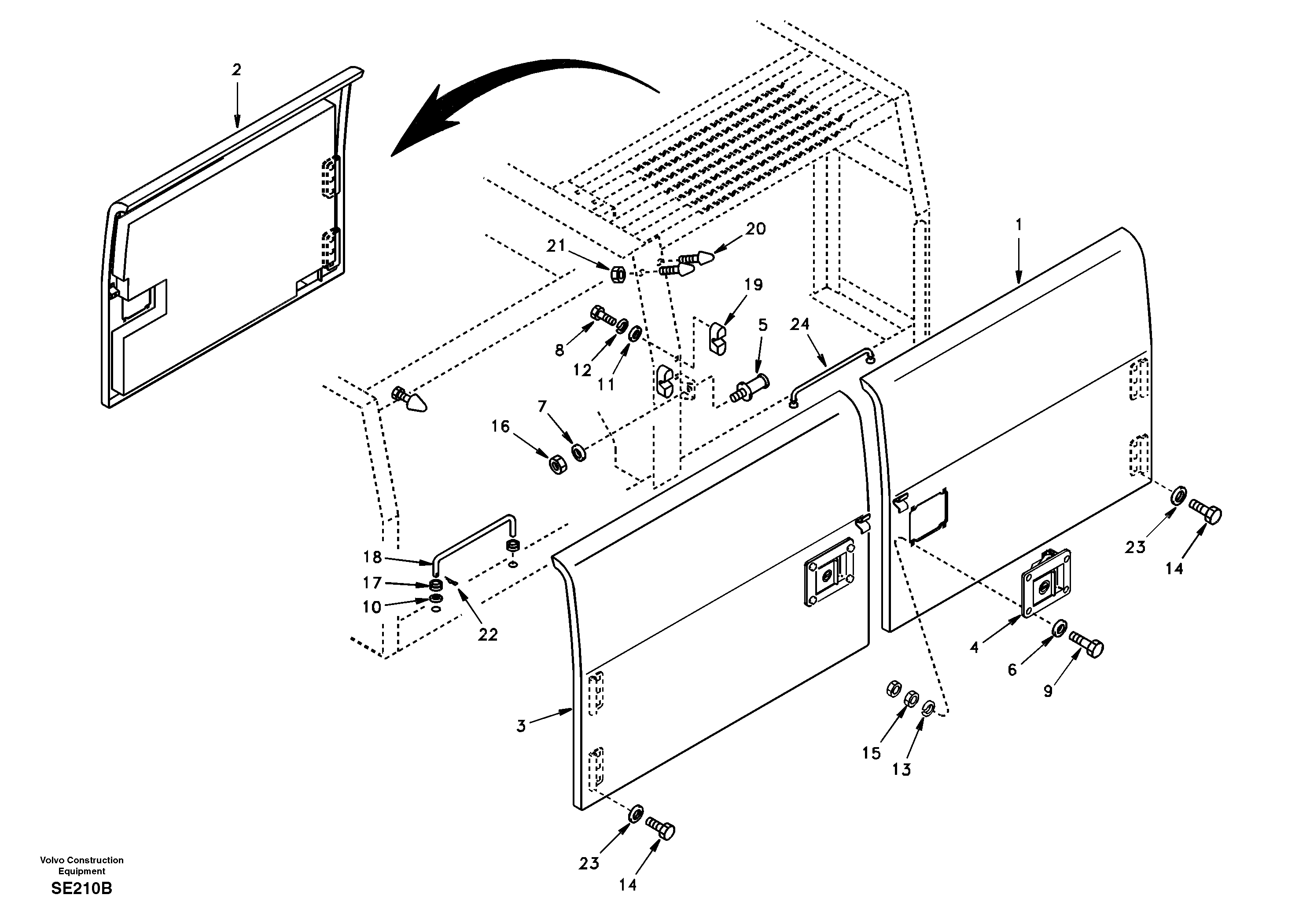 Схема запчастей Volvo EC360 - 35438 Door, side 