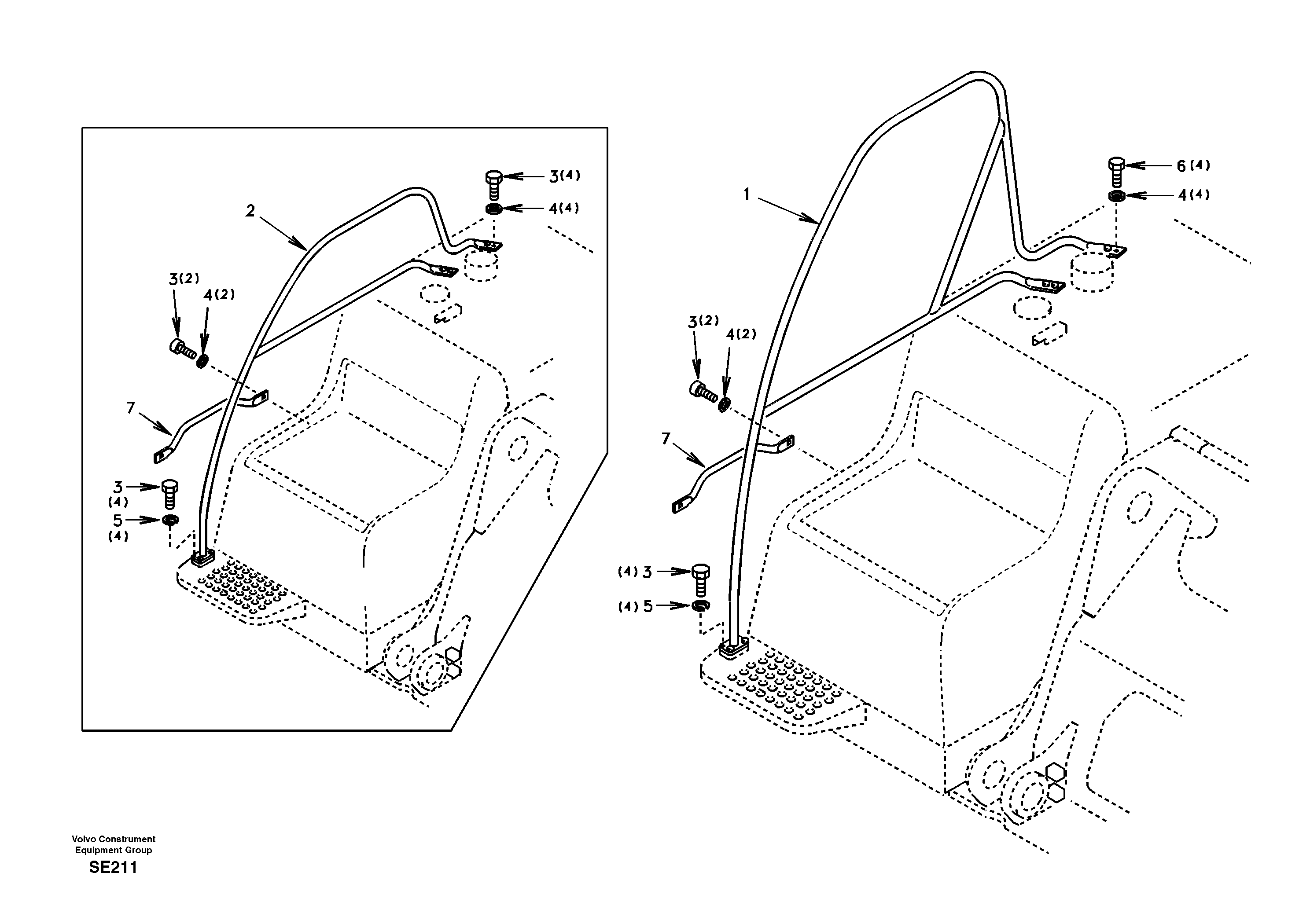 Схема запчастей Volvo EC360 - 35439 Перила 