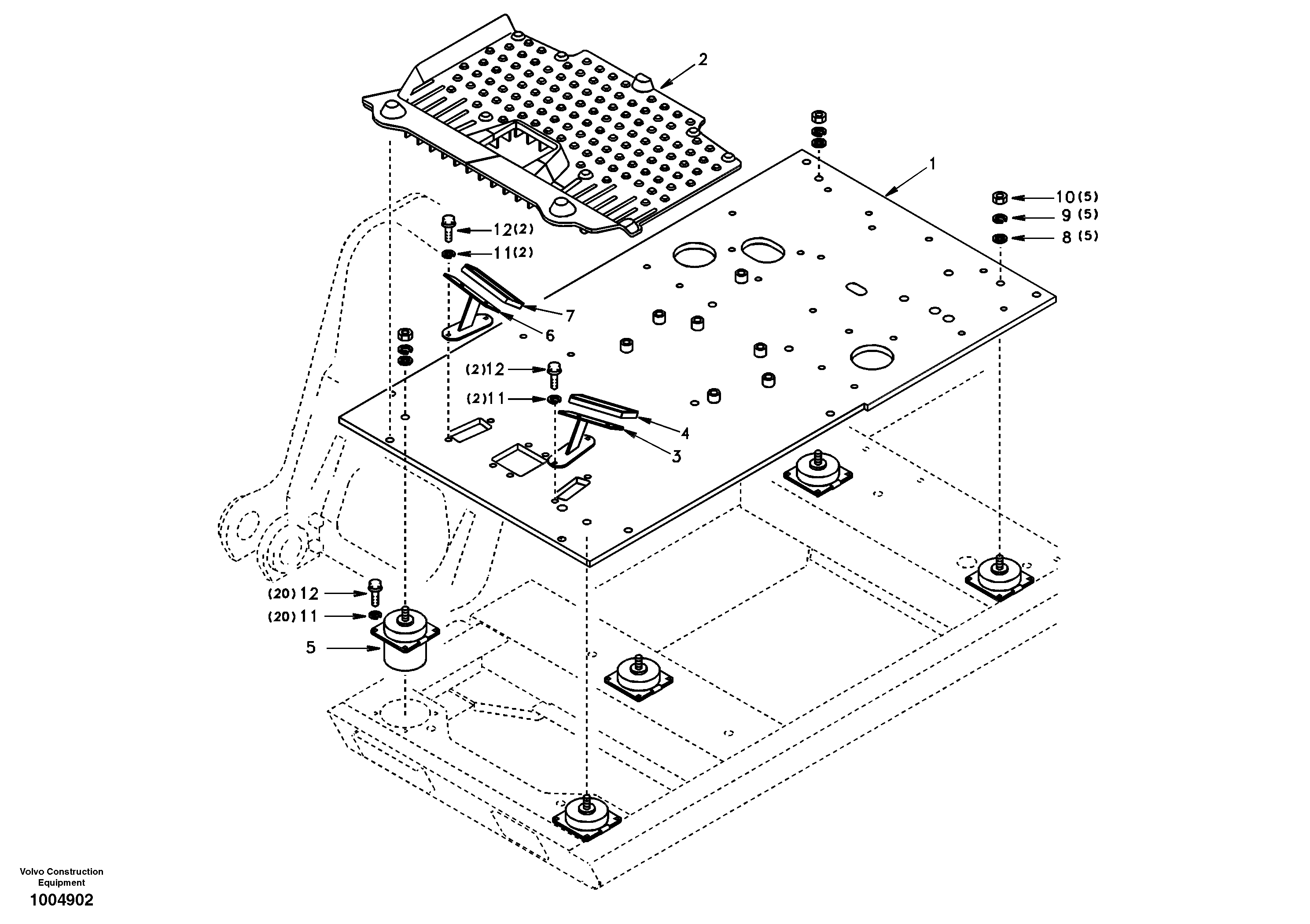 Схема запчастей Volvo EC360 - 101583 Cabin floor 