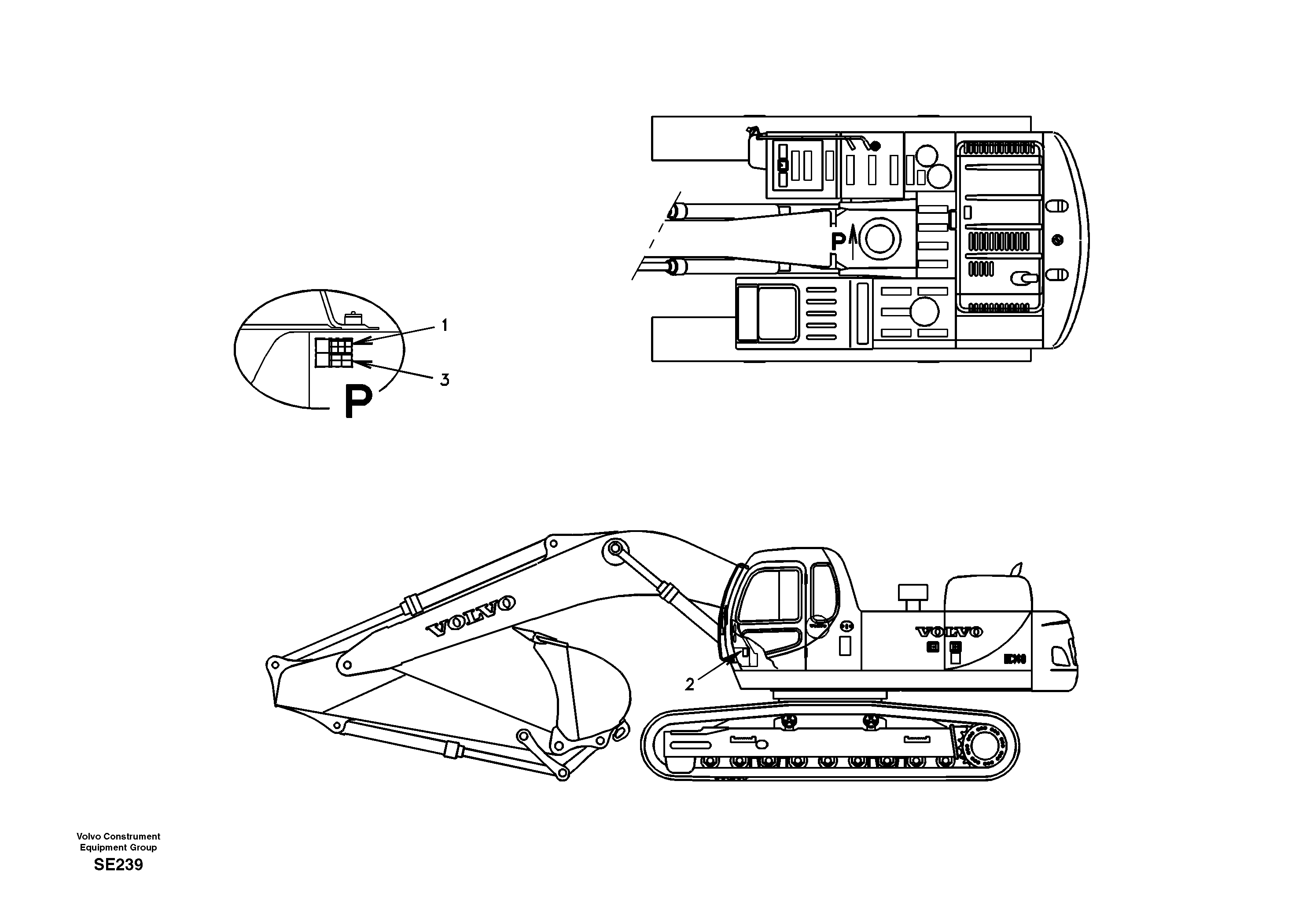 Схема запчастей Volvo EC360 - 35447 Decal, inner location 