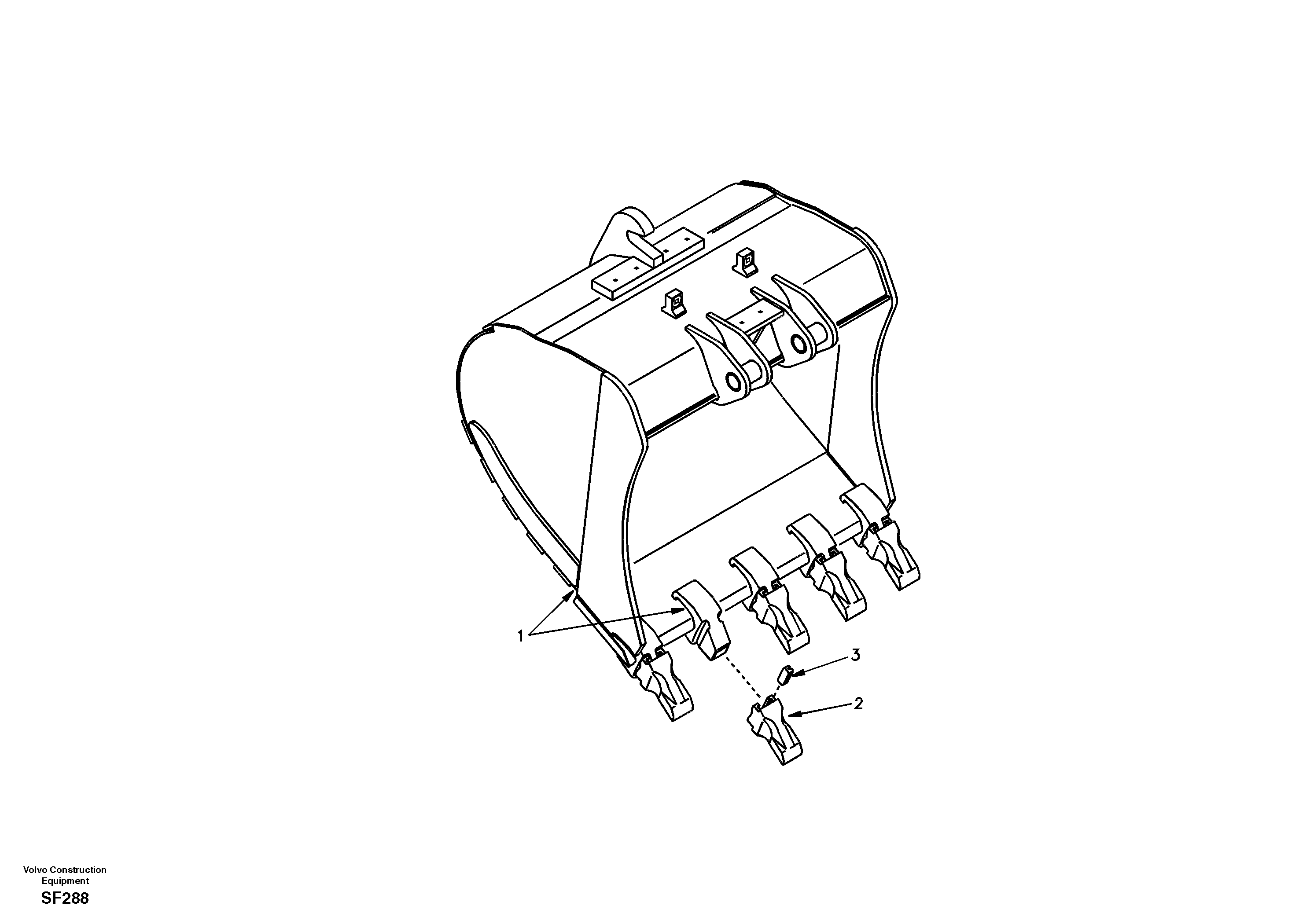 Схема запчастей Volvo EC460 - 100729 Buckets for Quickfit 