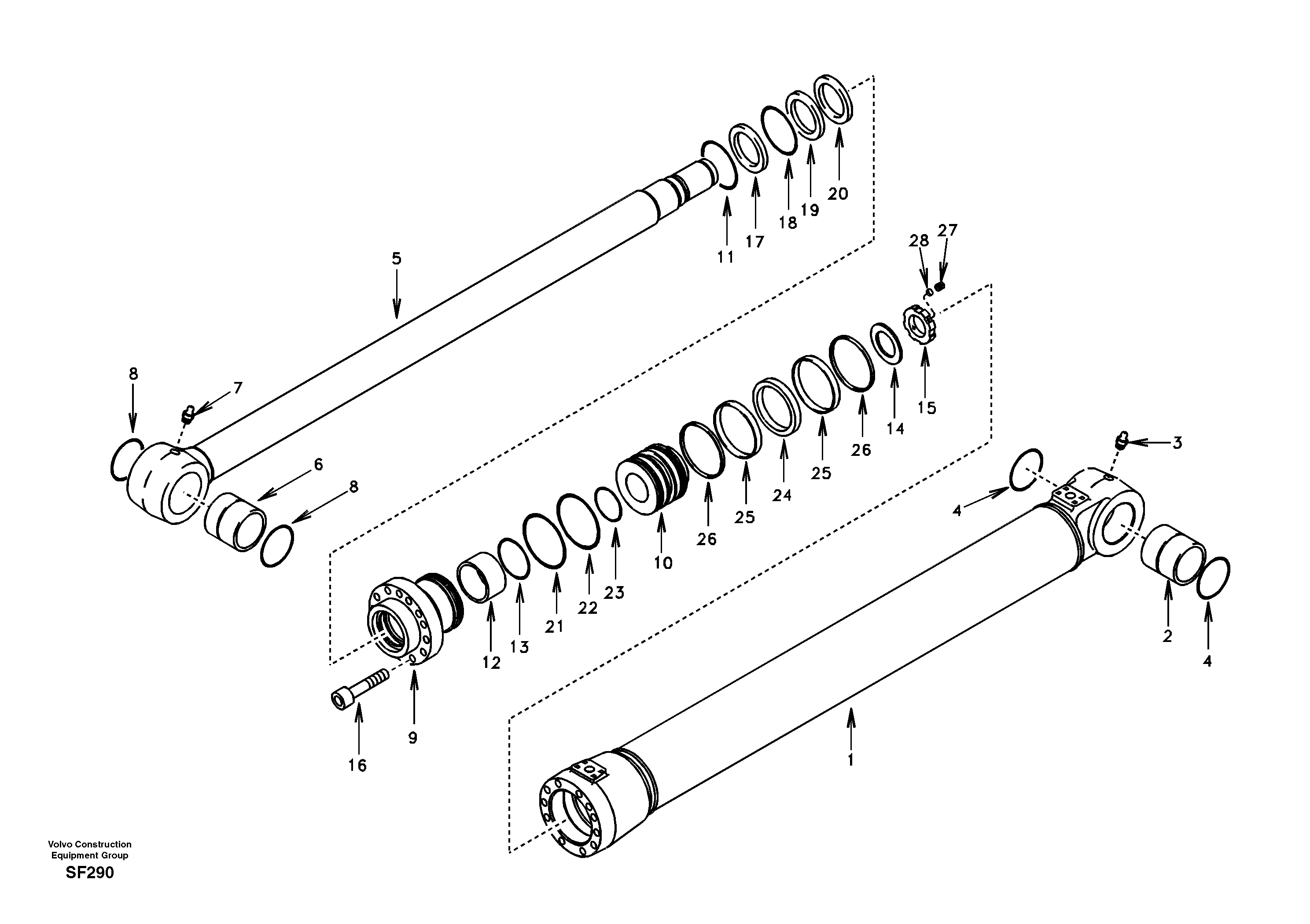 Схема запчастей Volvo EC460 - 36226 Цилиндр ковша 