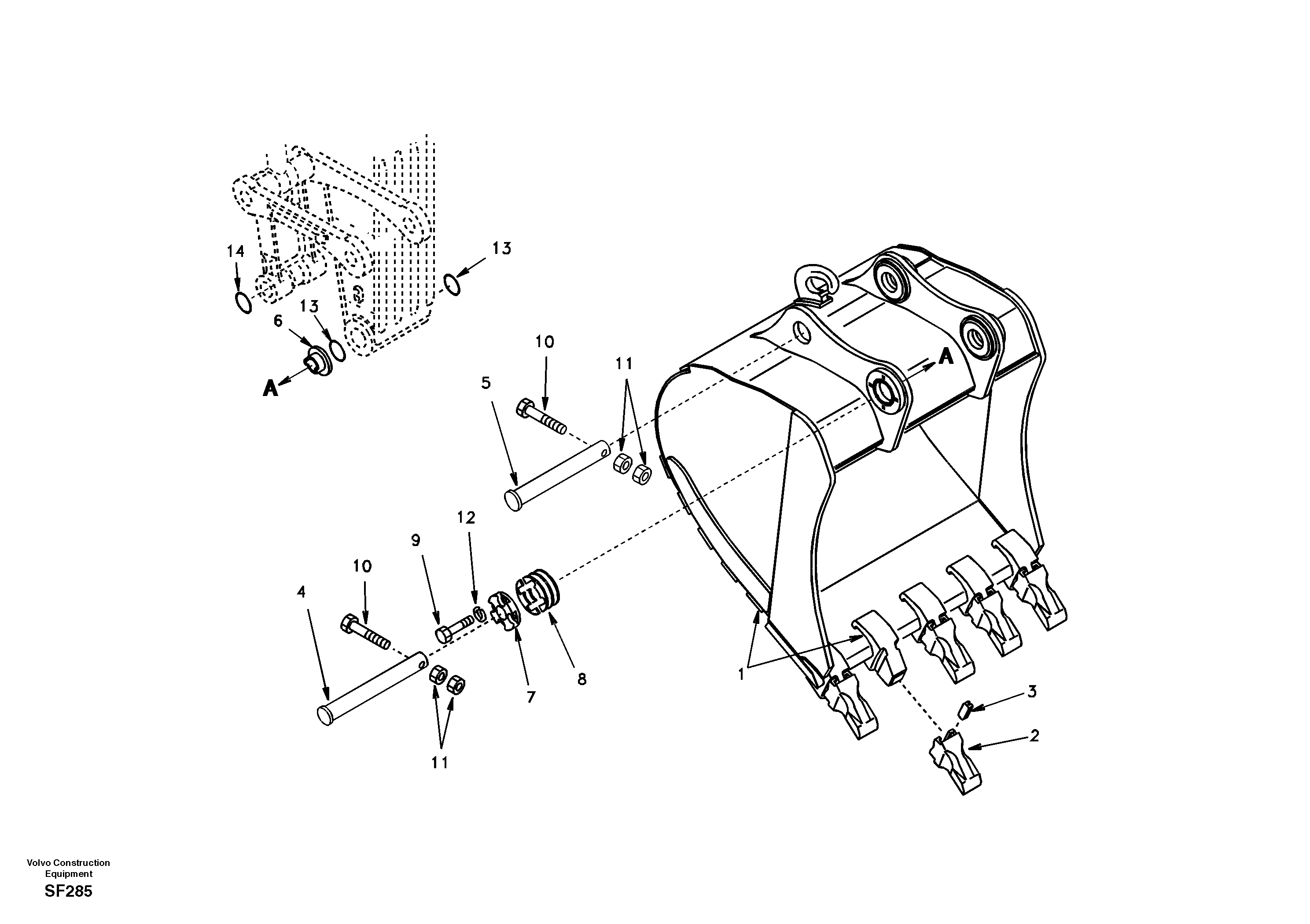 Схема запчастей Volvo EC460 - 96806 Ковш 