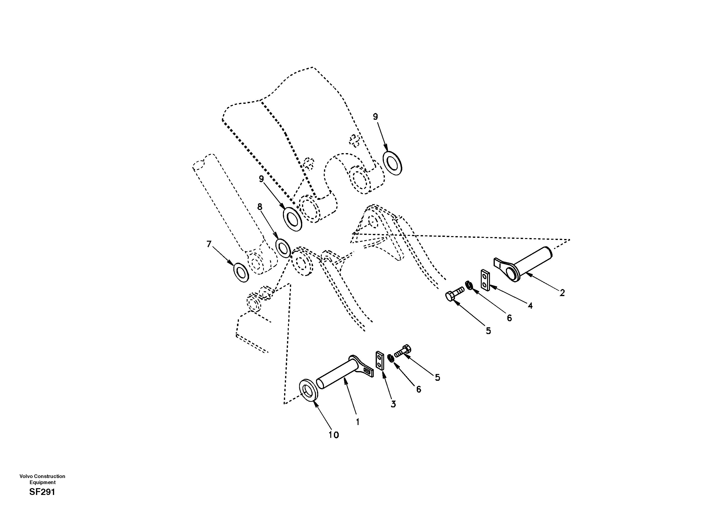 Схема запчастей Volvo EC460 - 18920 Links to boom and boom cylinder mounting 