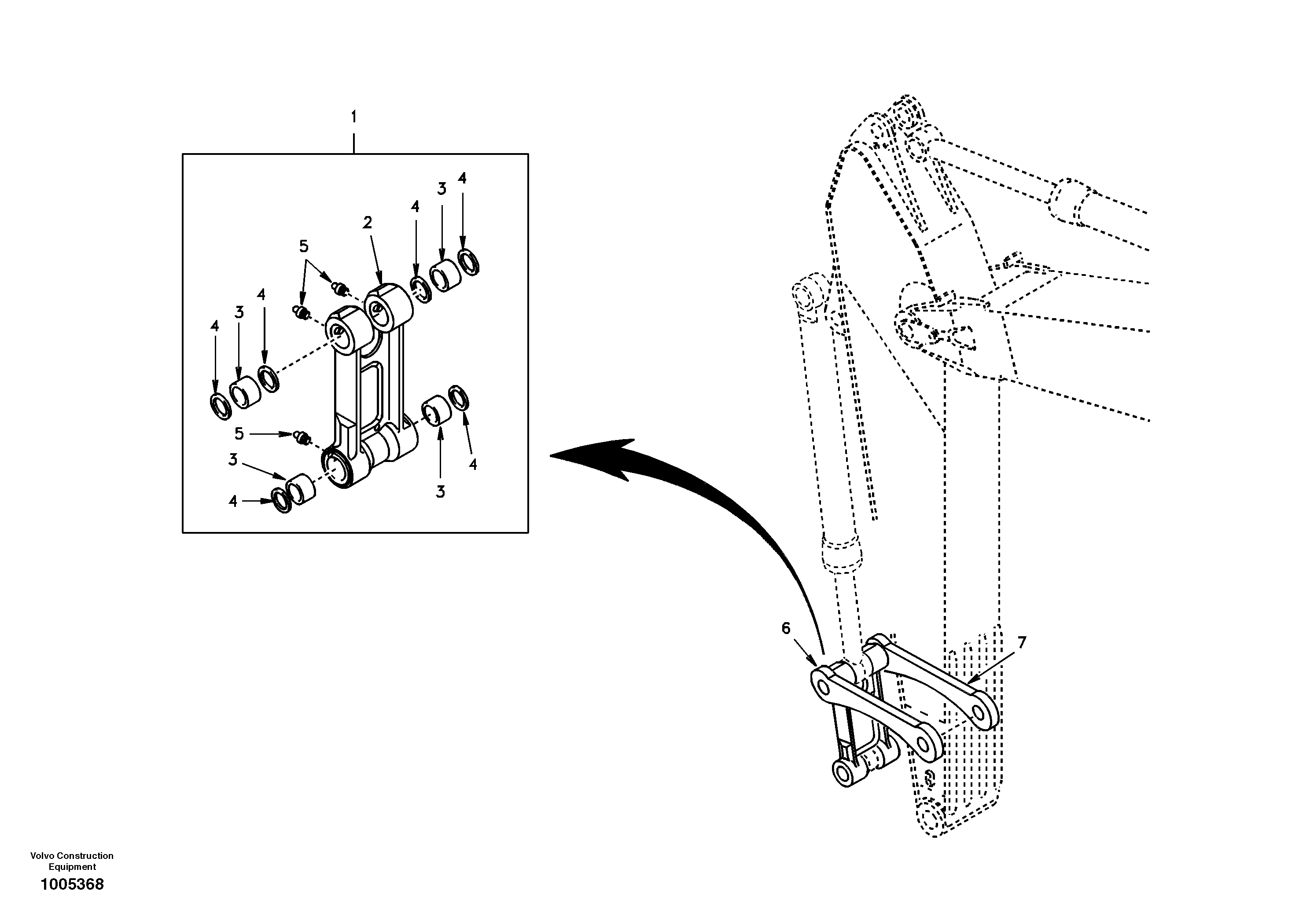 Схема запчастей Volvo EC460 - 34156 Links to connecting rod 