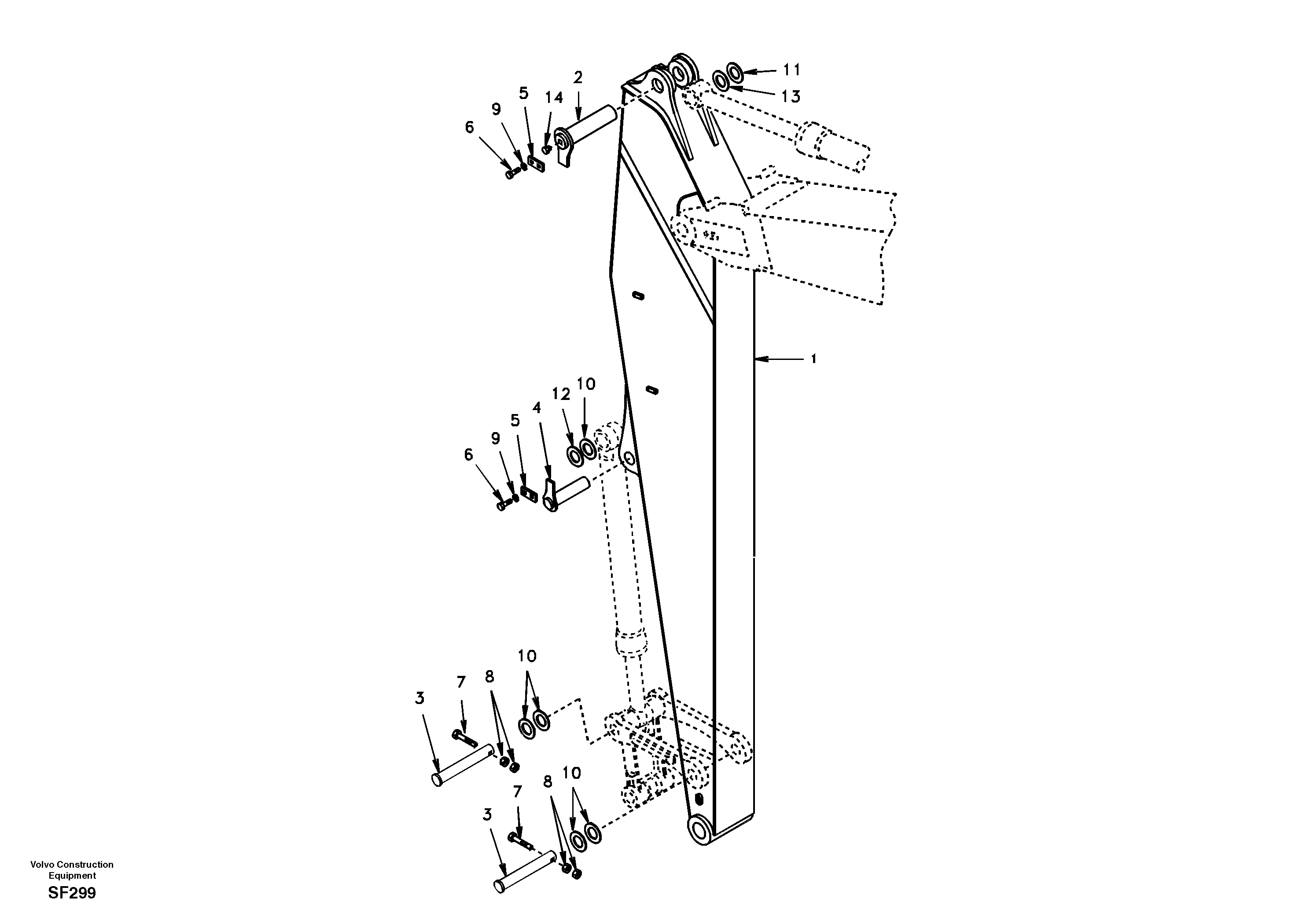 Схема запчастей Volvo EC460 - 44519 Links to dipper arm, super long 