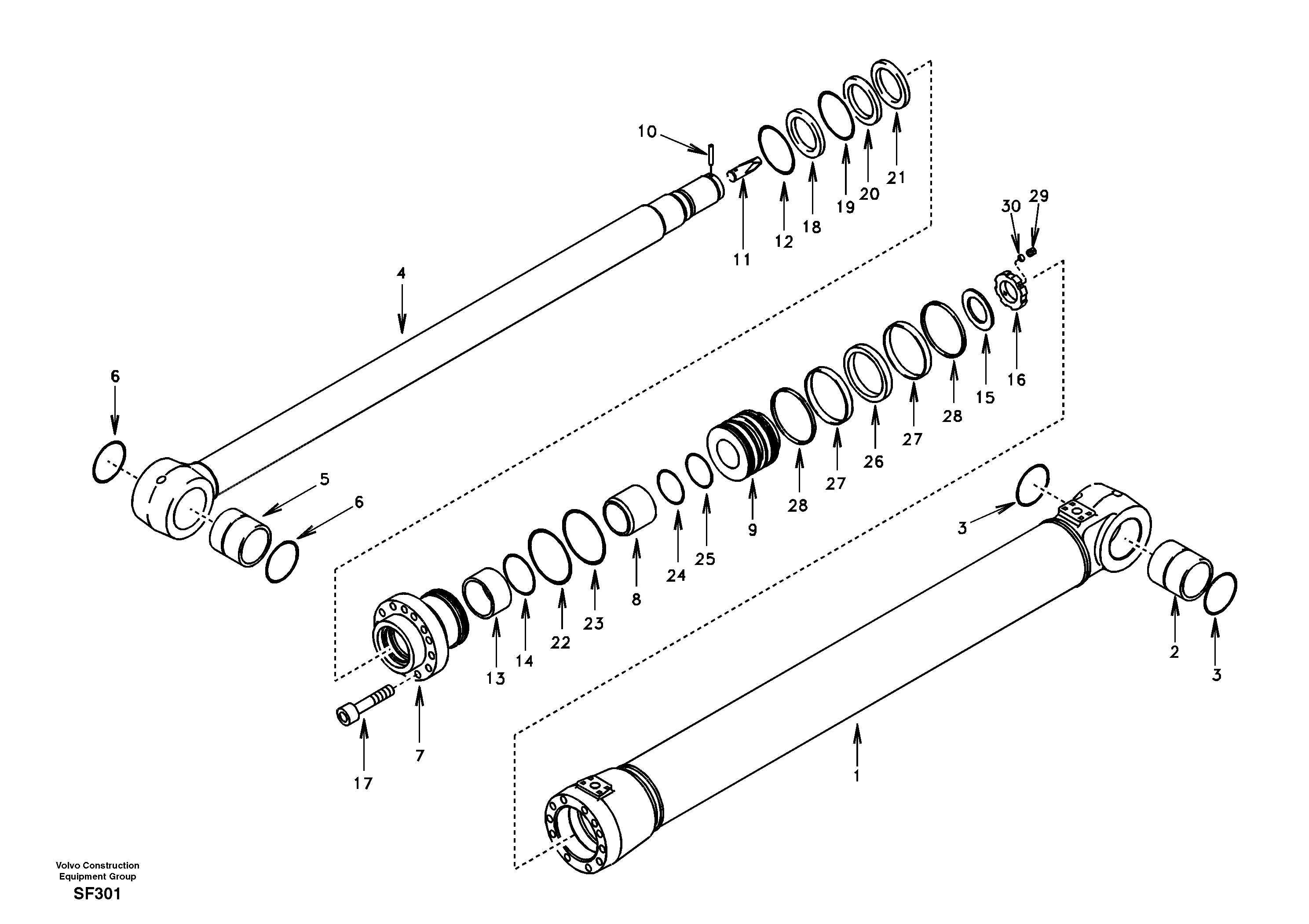 Схема запчастей Volvo EC460 - 70017 Dipper arm cylinder 