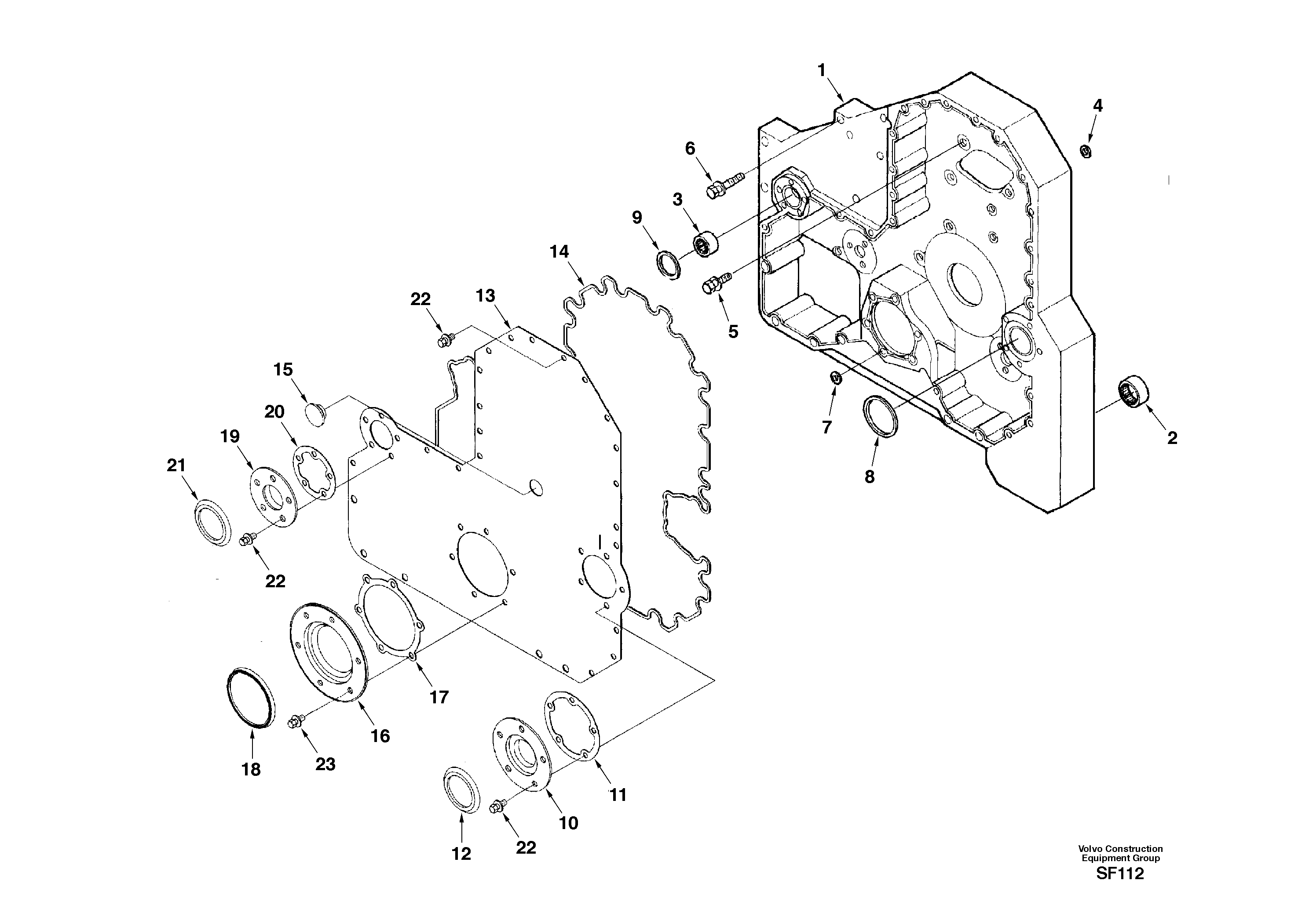 Схема запчастей Volvo EC460 - 35171 Timing gear casing 