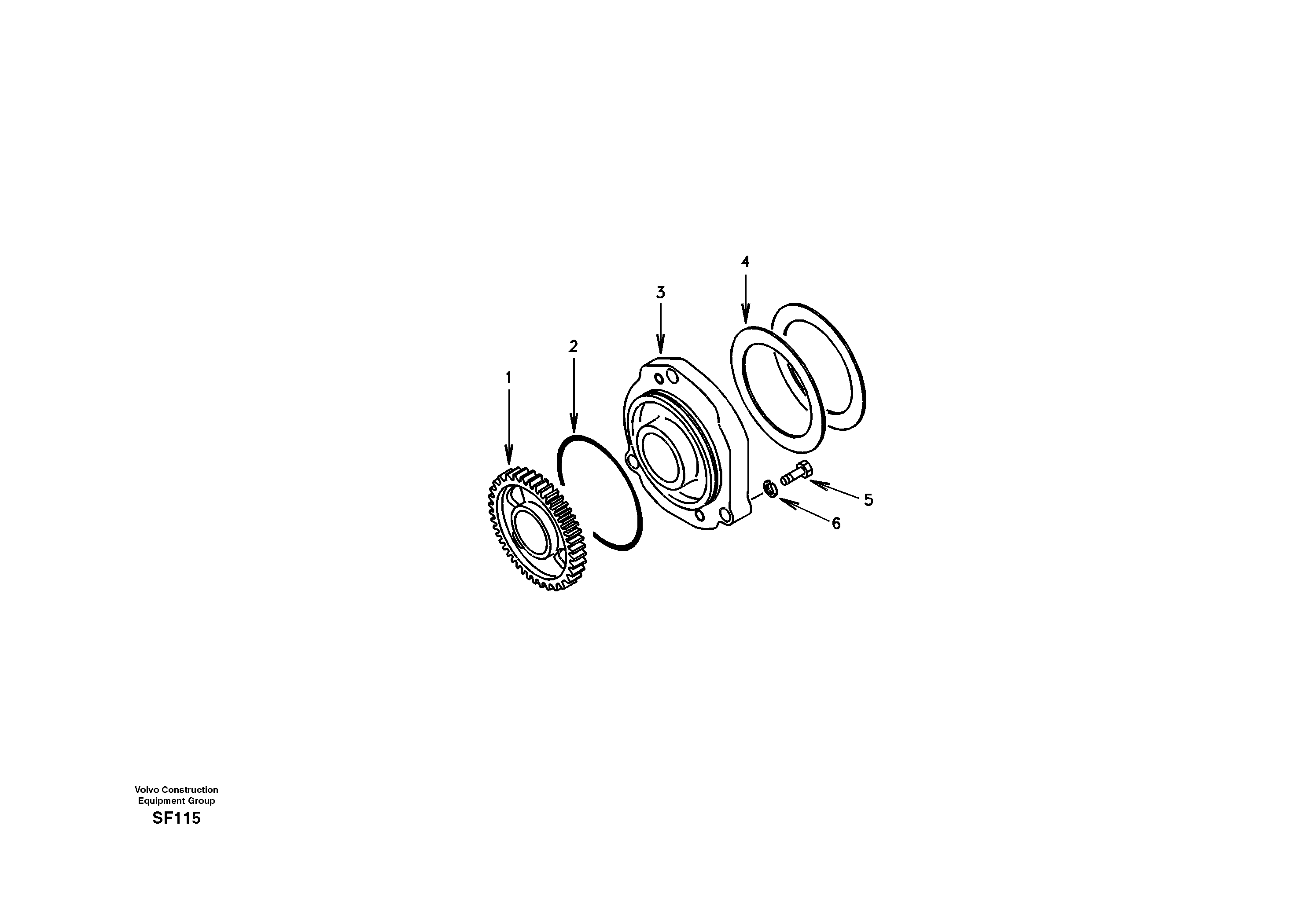 Схема запчастей Volvo EC460 - 35173 Pump drive power take-off 