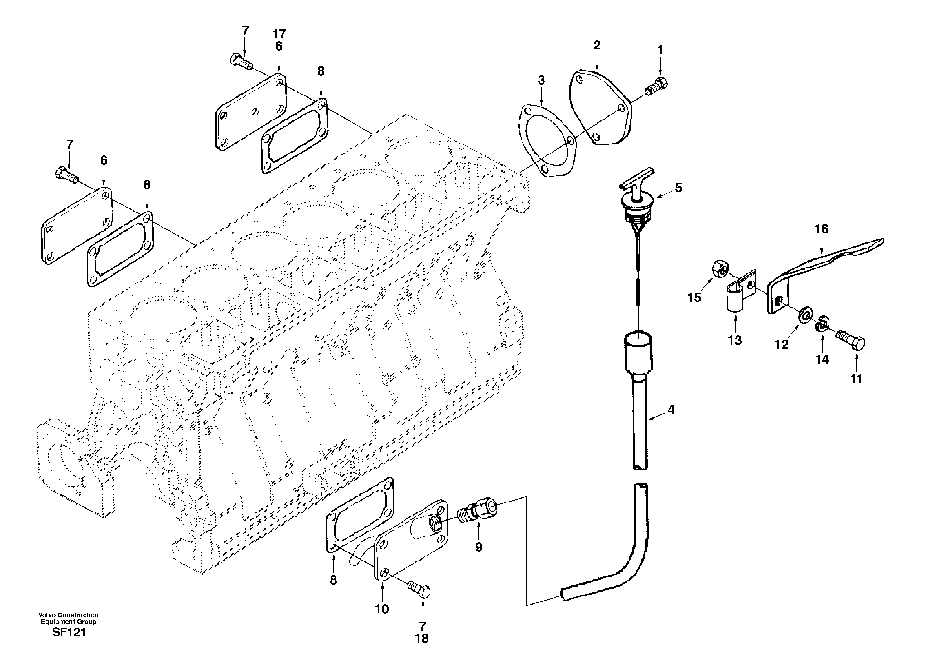 Схема запчастей Volvo EC460 - 32025 Oil dipstick 