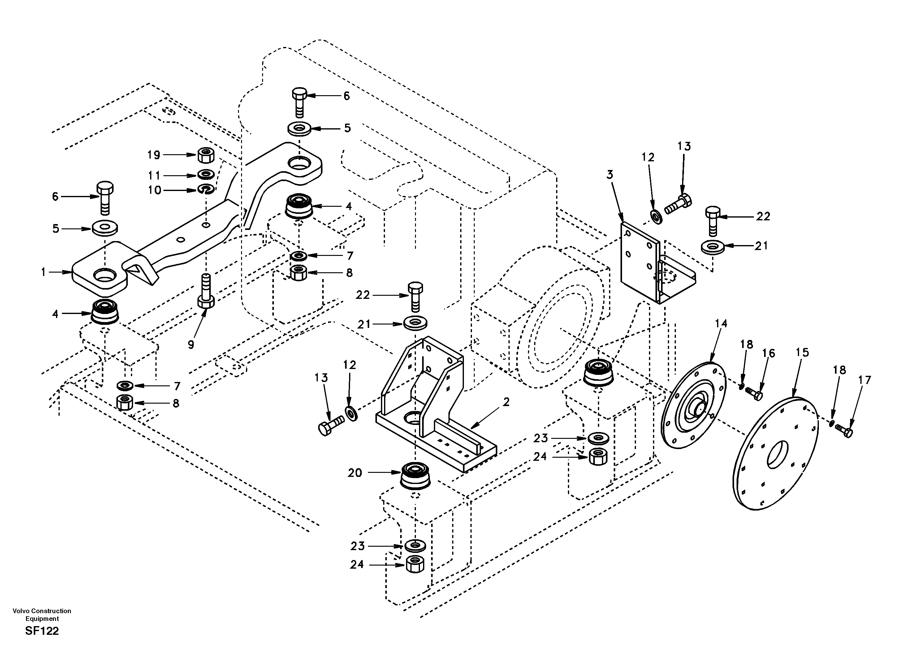 Схема запчастей Volvo EC460 - 101585 Engine mount 