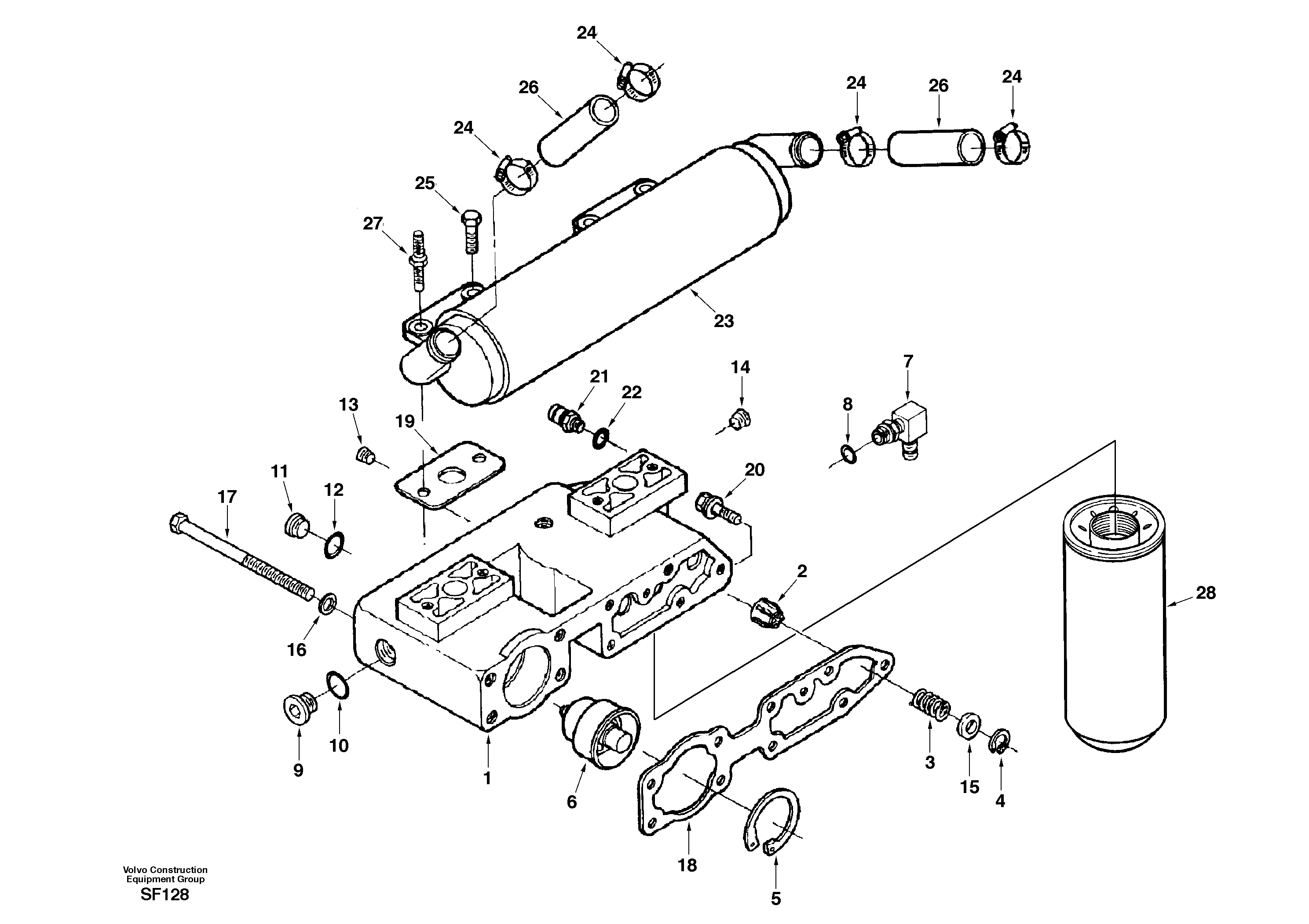 Схема запчастей Volvo EC460 - 27231 Масляный радиатор 