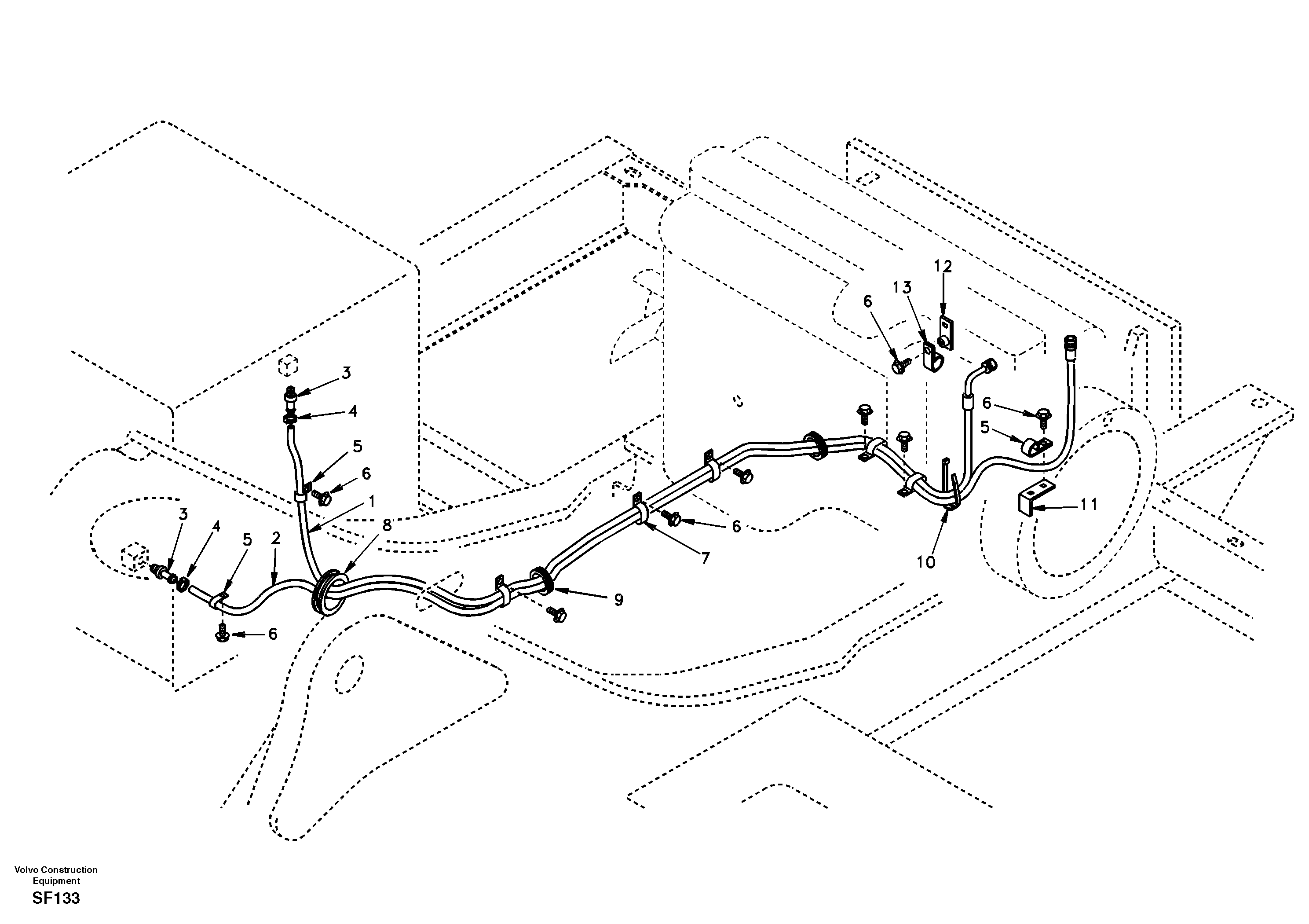 Схема запчастей Volvo EC460 - 27387 Fuel pipe - Fuel tank 