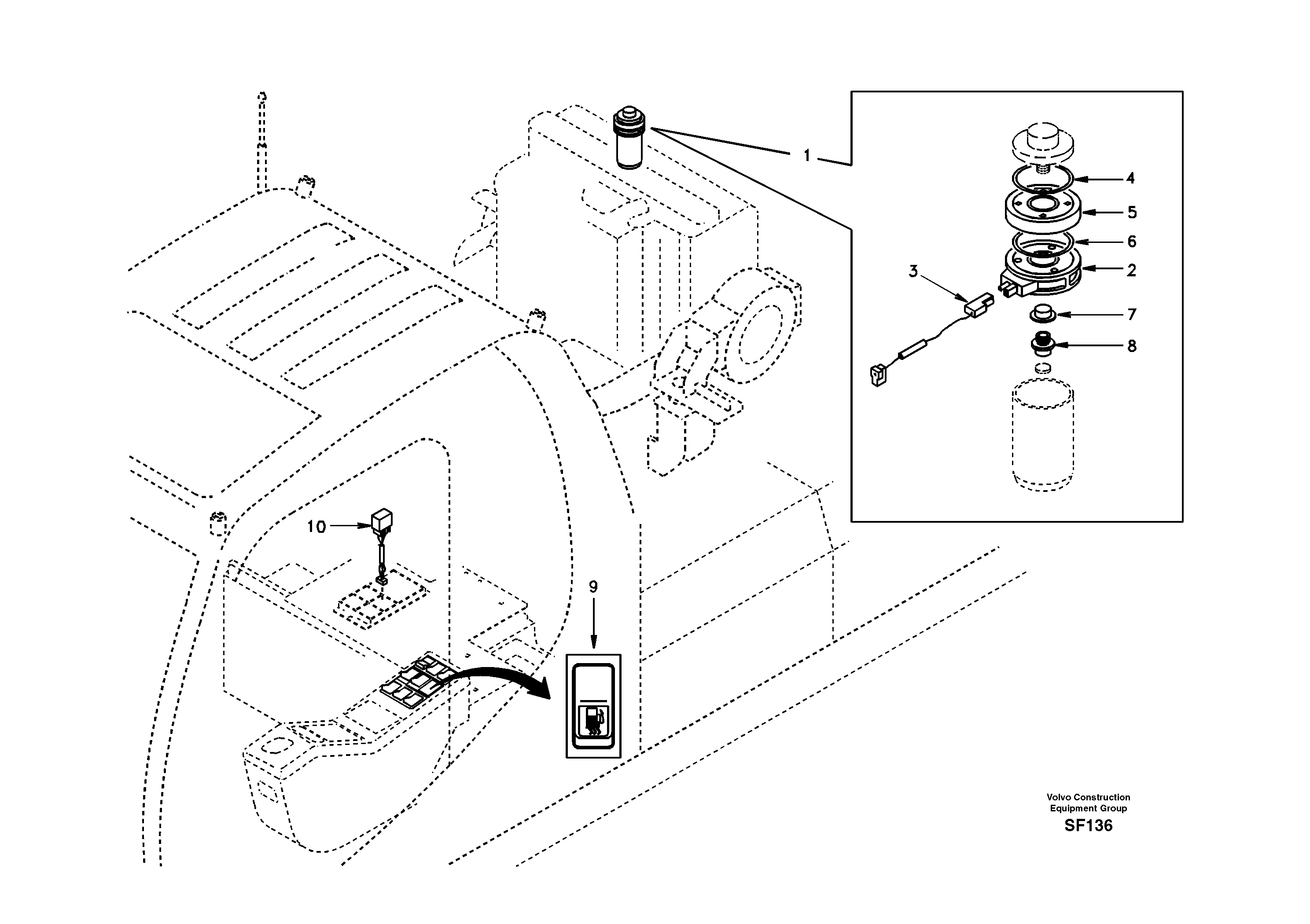 Схема запчастей Volvo EC460 - 48830 Fuel line, fuel heater 