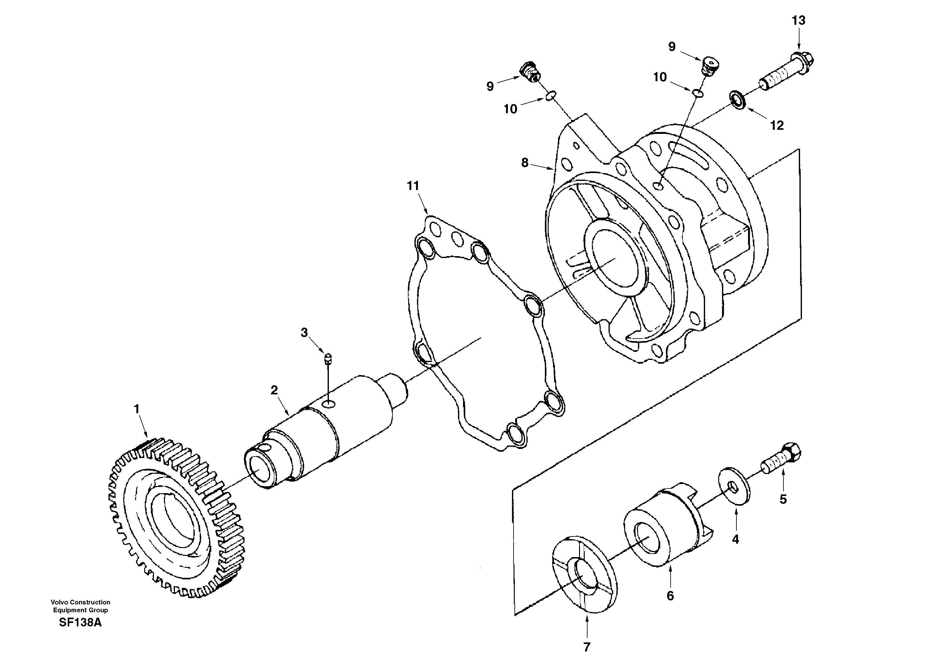 Схема запчастей Volvo EC460 - 47173 Drive for injection pump 