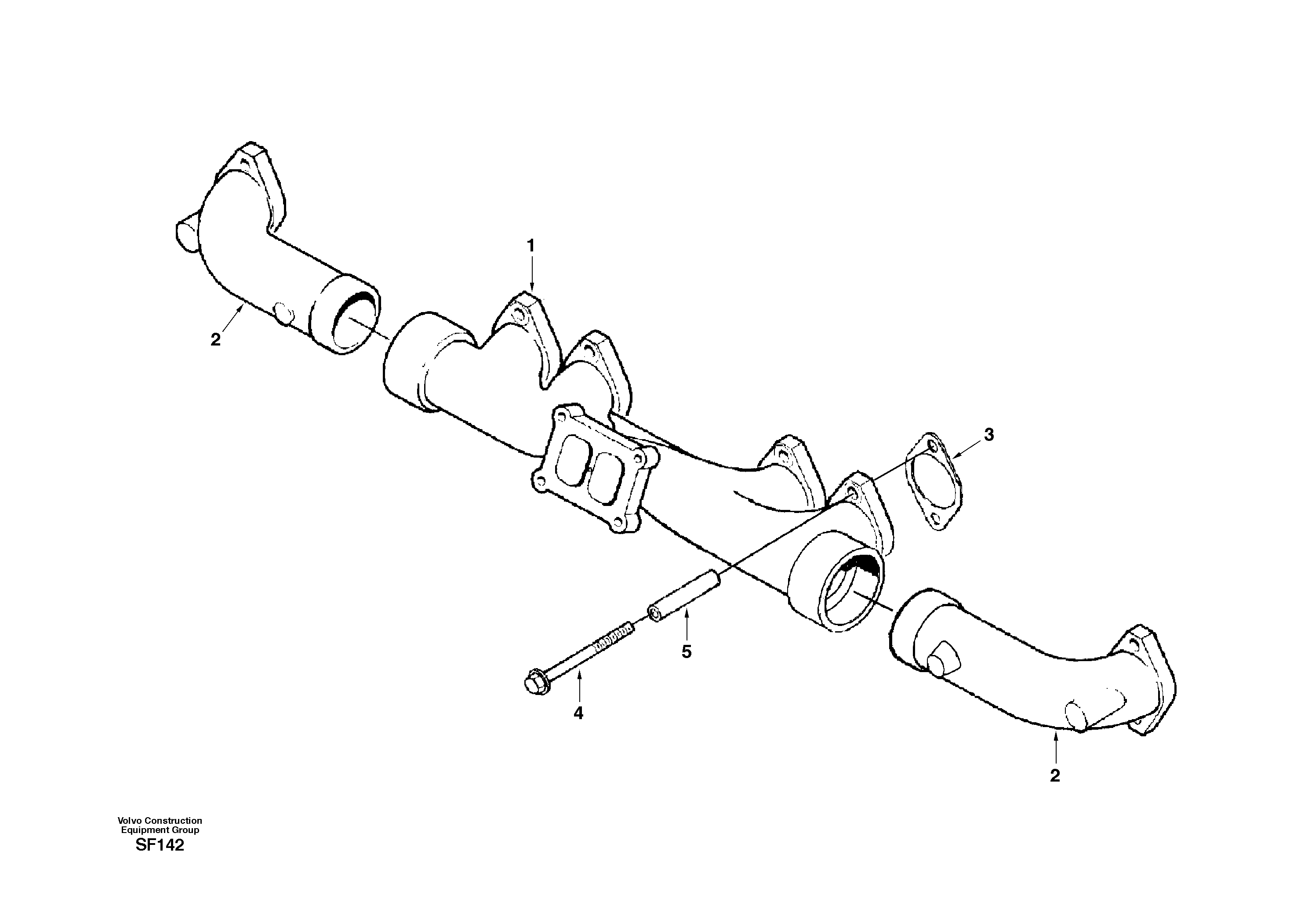 Схема запчастей Volvo EC460 - 43084 Коллектор (труба) выпускной 