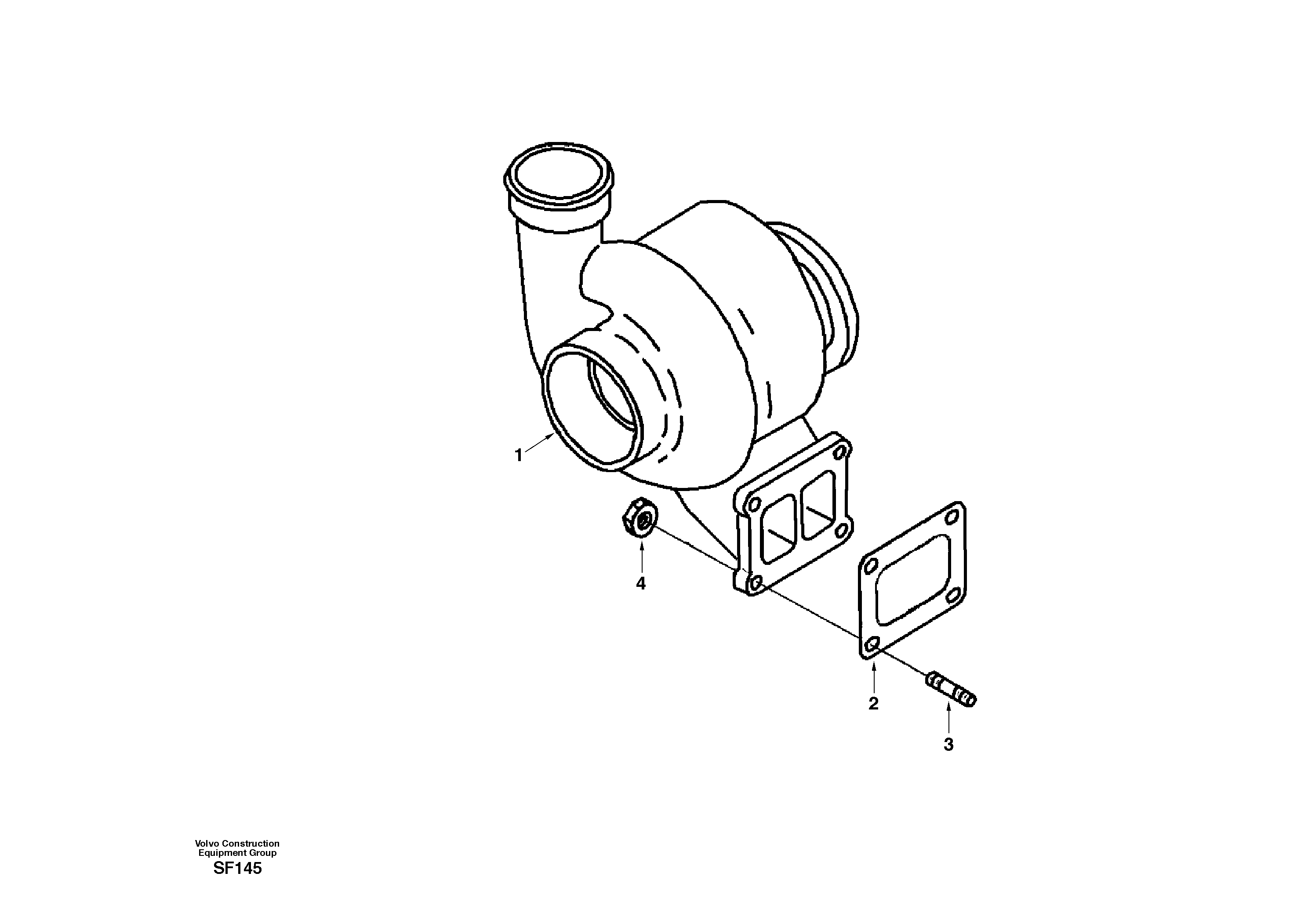 Схема запчастей Volvo EC460 - 30028 Турбокомпрессор (турбина) с установочными деталями 