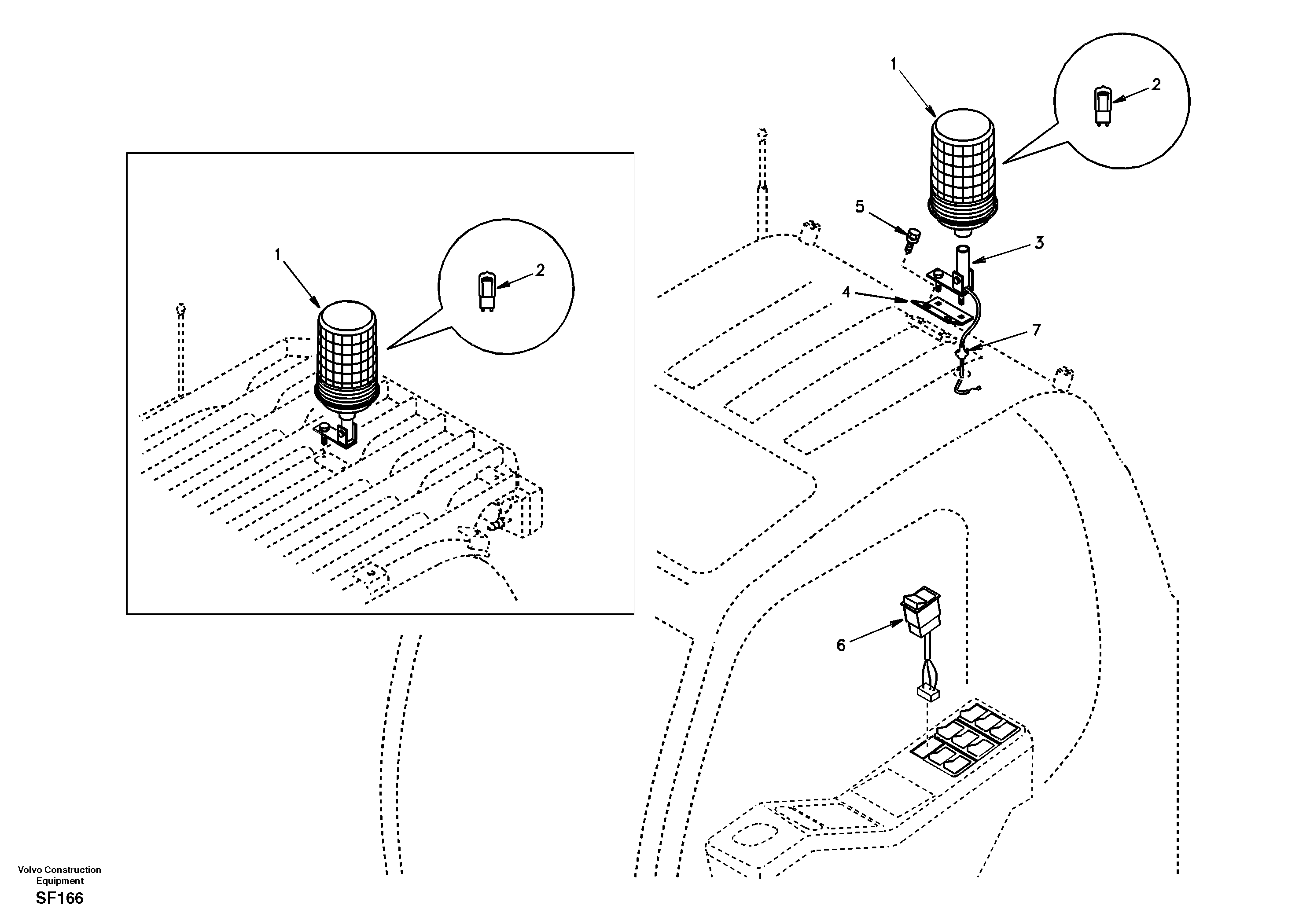 Схема запчастей Volvo EC460 - 23779 Rotating beacon 