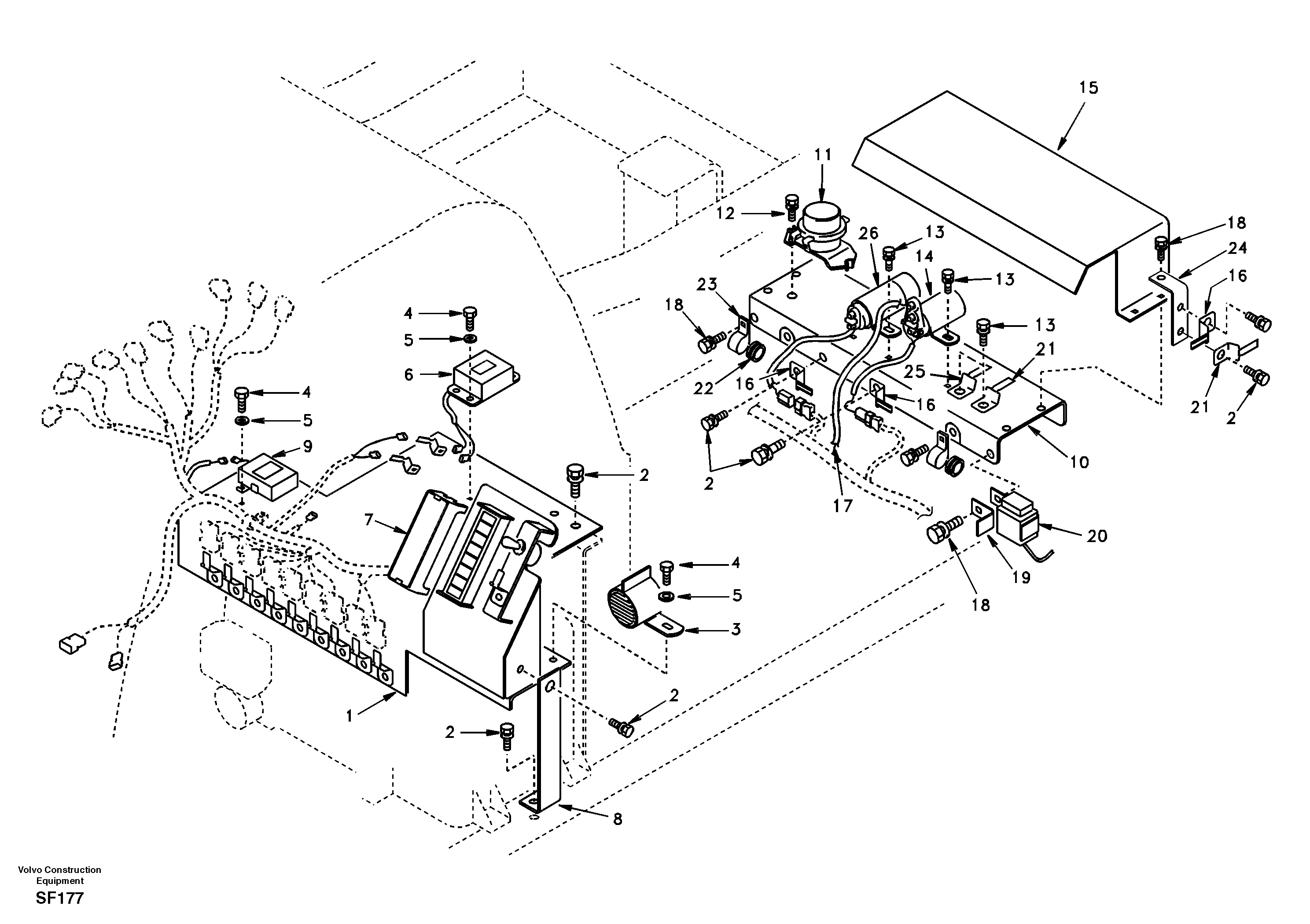 Схема запчастей Volvo EC460 - 30001 Electrical distribution box 