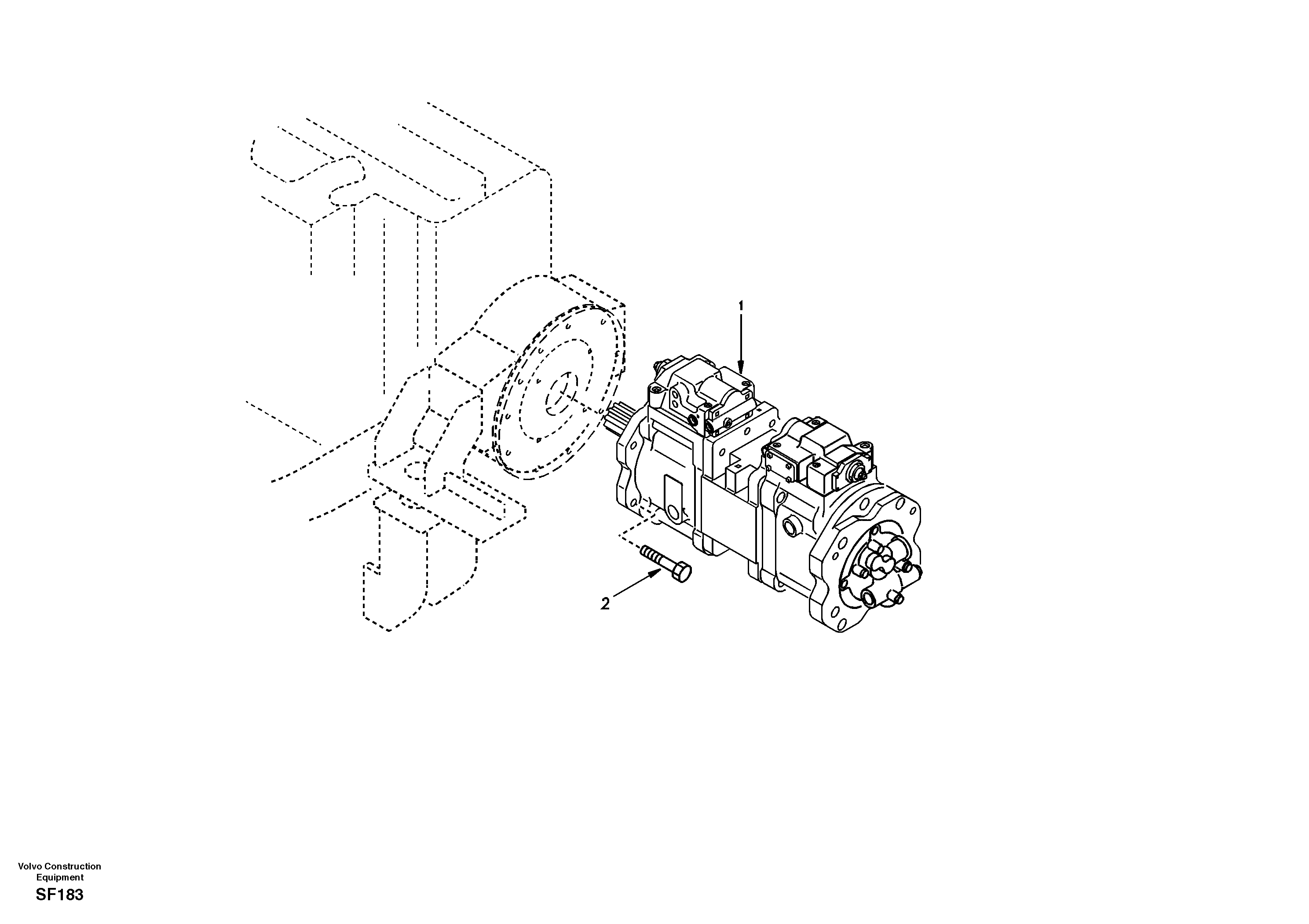 Схема запчастей Volvo EC460 - 30004 Pump gearbox with assembling parts 