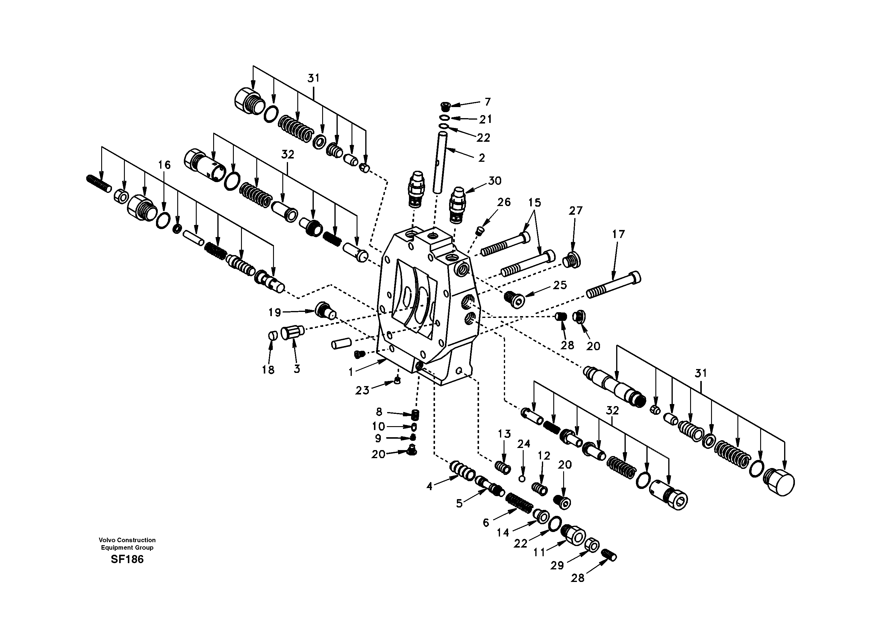 Схема запчастей Volvo EC460 - 37762 Control valve, travel motor 