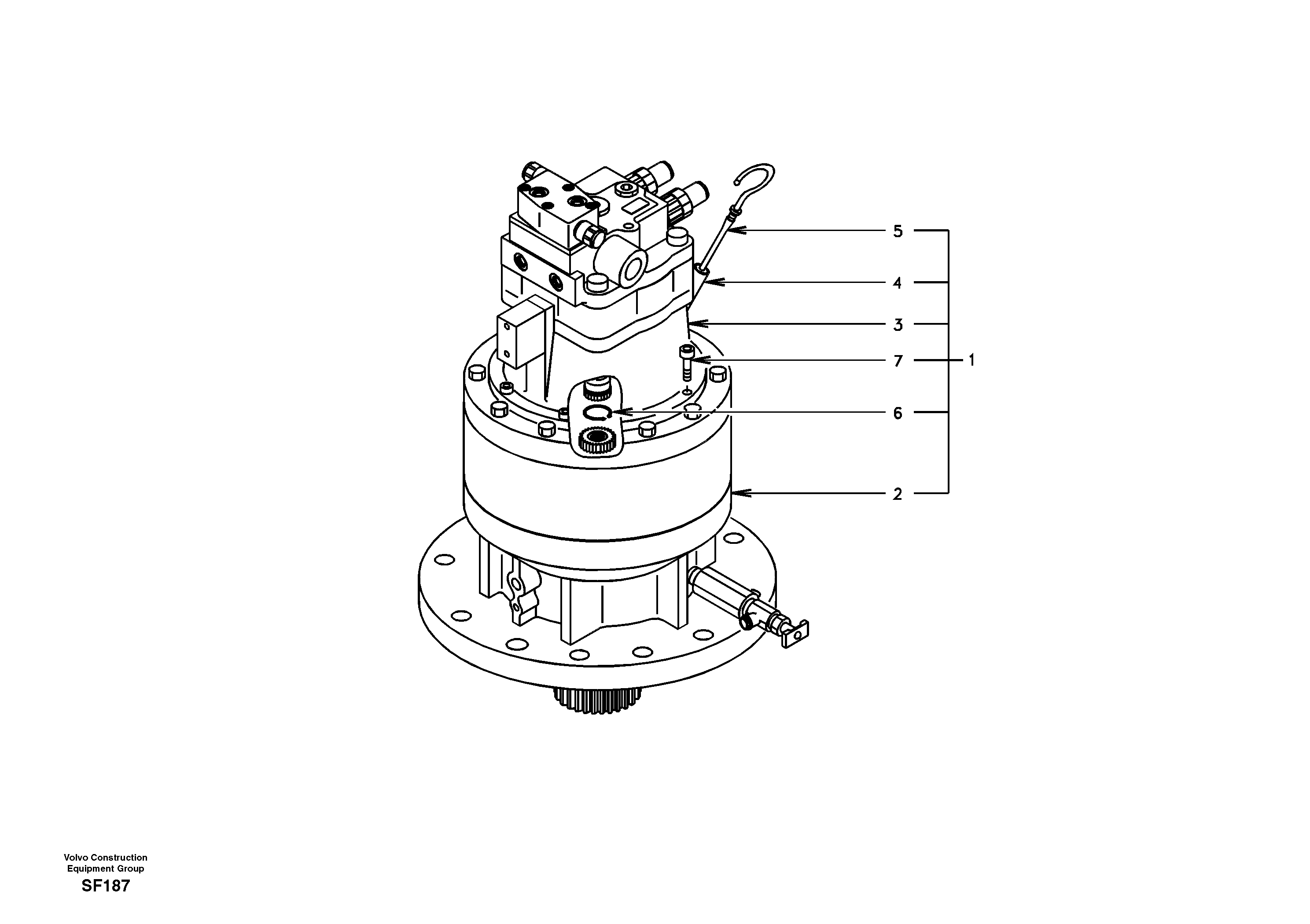 Схема запчастей Volvo EC460 - 78179 Swing motor with mounting parts 