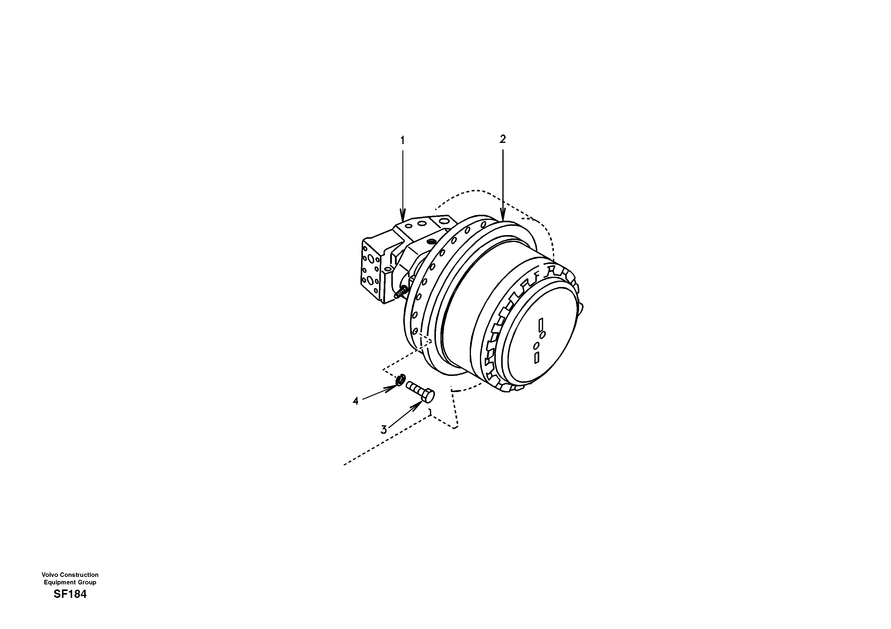 Схема запчастей Volvo EC460 - 98670 Travel motor with mounting parts 