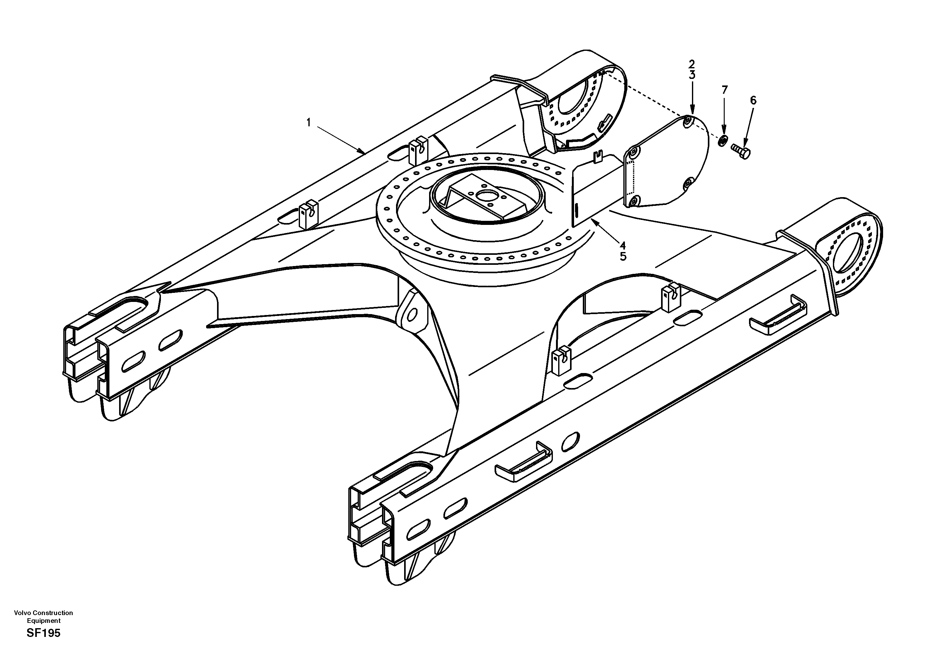 Схема запчастей Volvo EC460 - 44047 Рама экскаватора (ходовой части, шасси) 