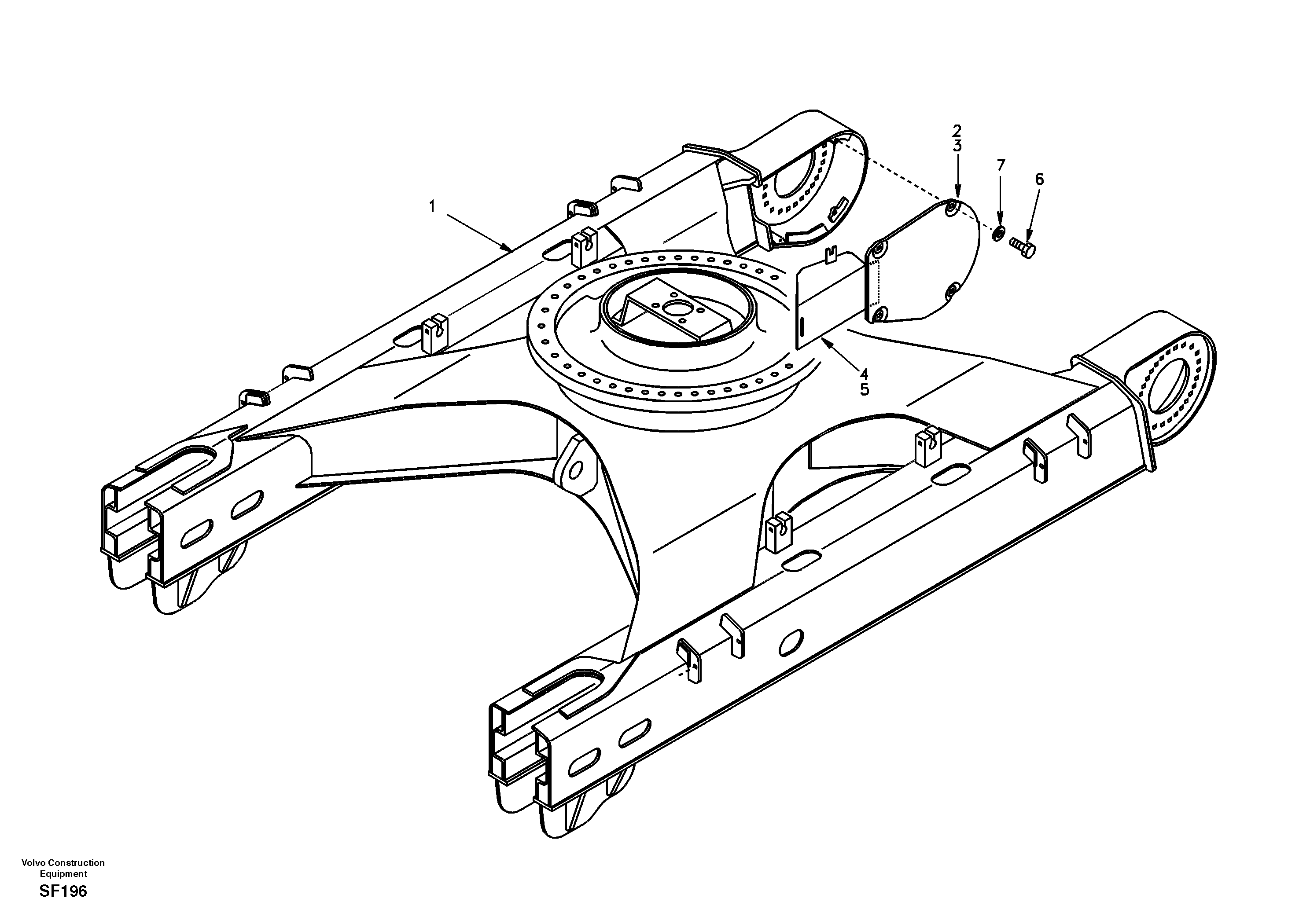 Схема запчастей Volvo EC460 - 44718 Рама экскаватора (ходовой части, шасси) 