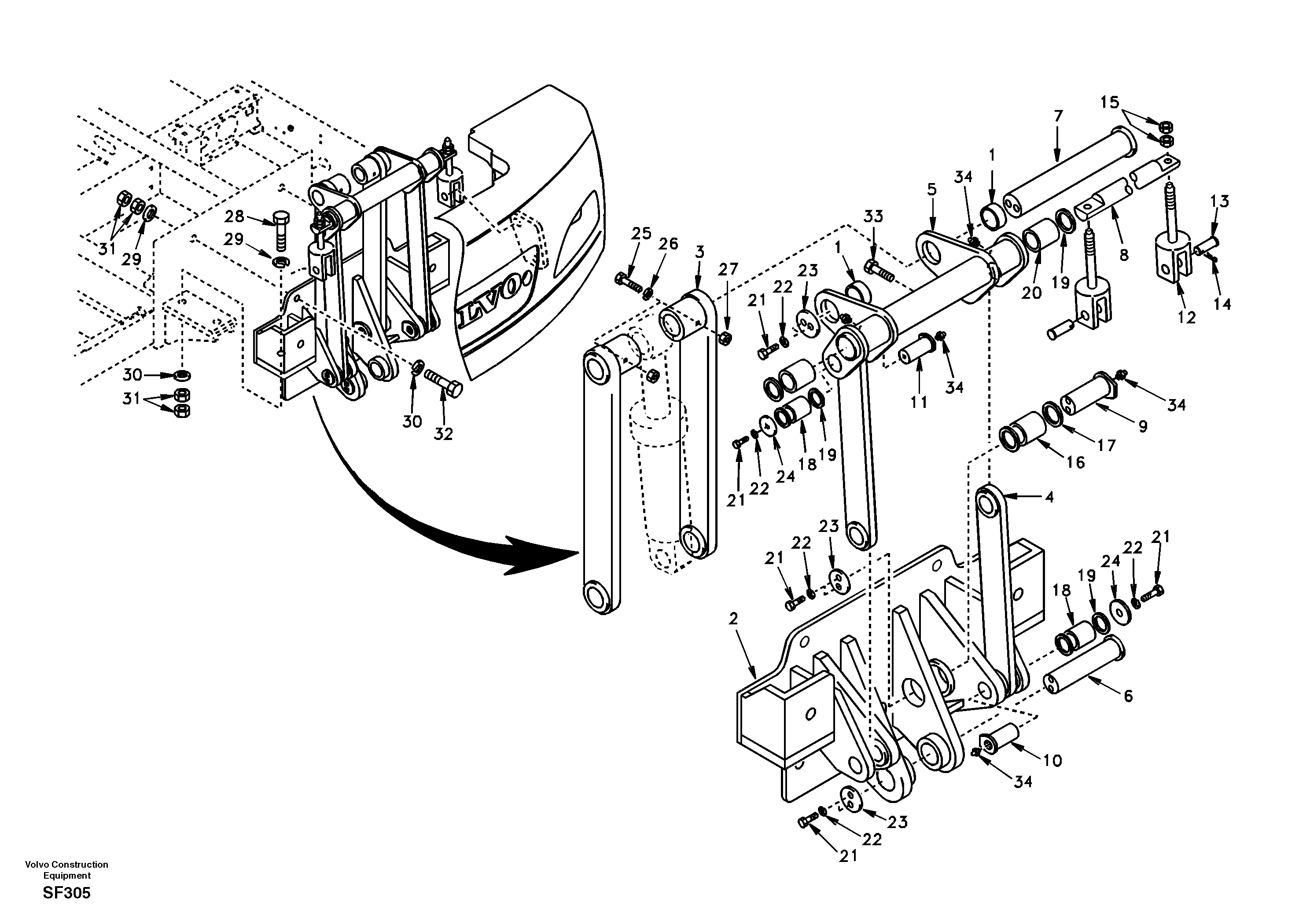 Схема запчастей Volvo EC460 - 80369 Removal Counterweight, Assembly 