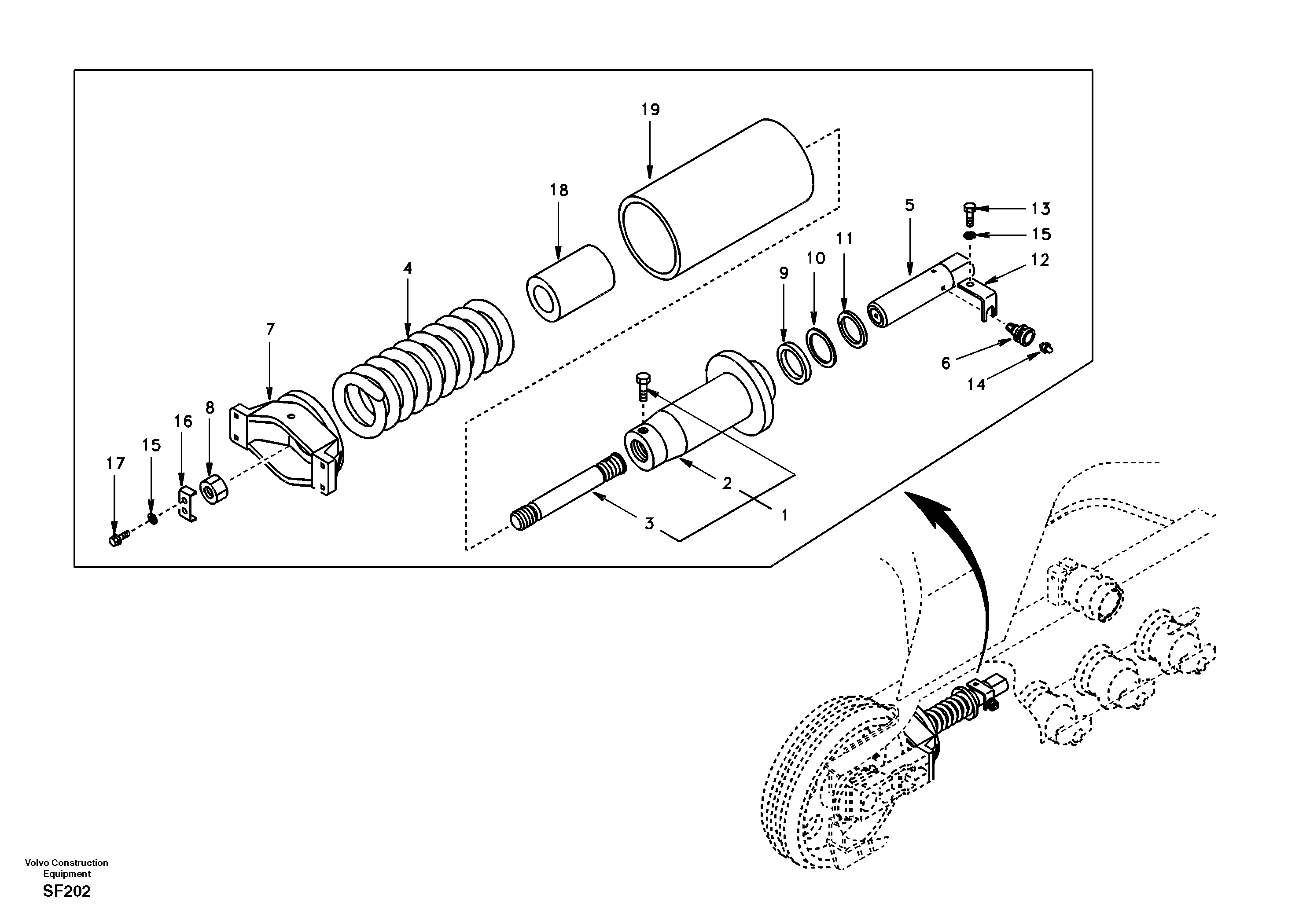 Схема запчастей Volvo EC460 - 44719 Undercarriage, spring package 