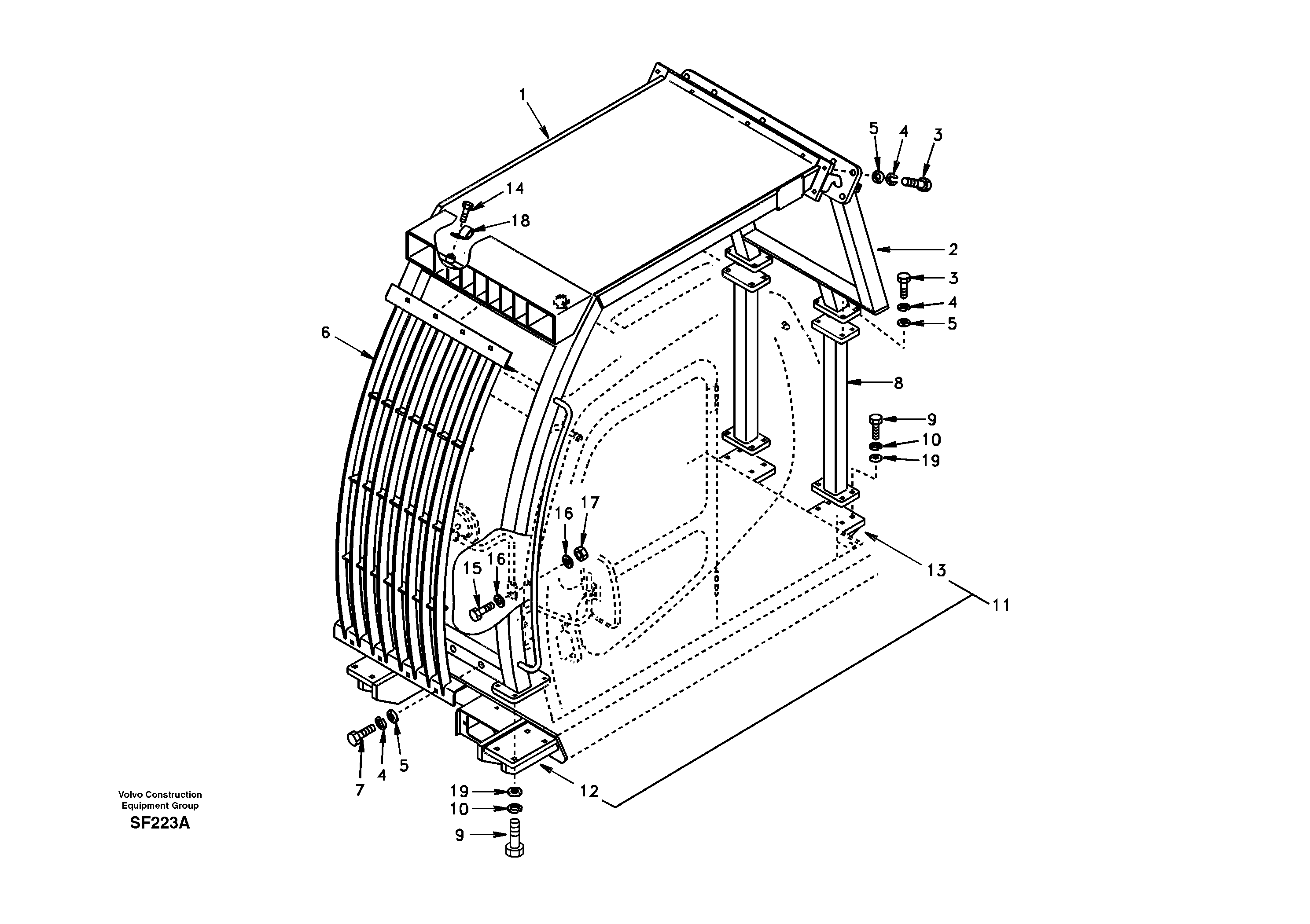 Схема запчастей Volvo EC460 - 14971 Falling object guards 