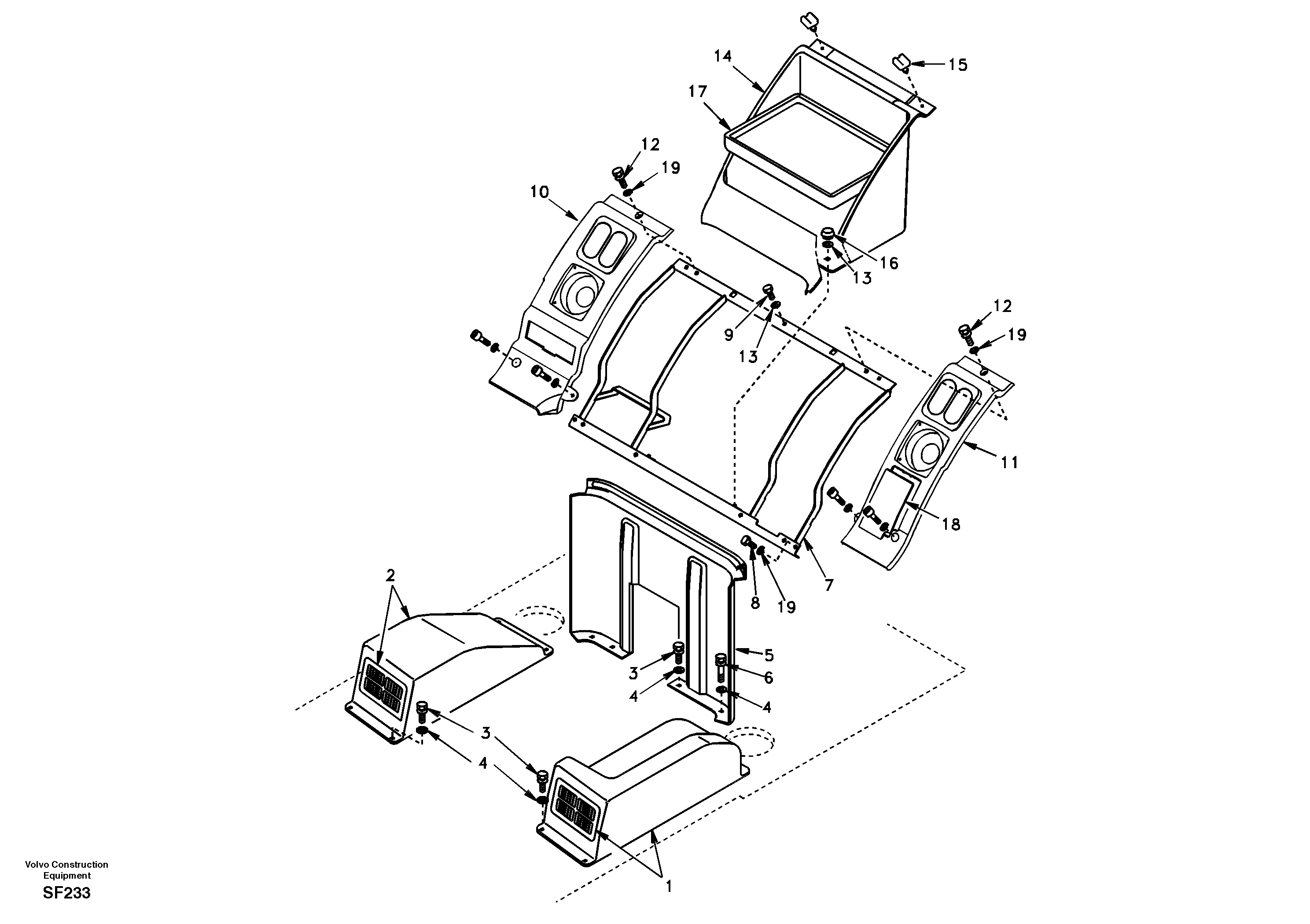 Схема запчастей Volvo EC460 - 17161 Instrument panel, radio panel 