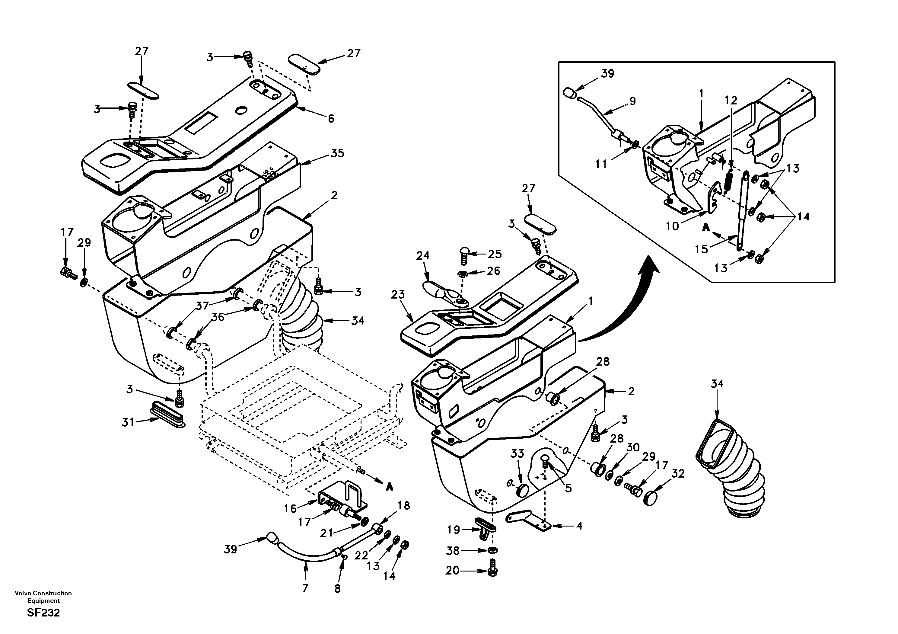 Схема запчастей Volvo EC460 - 39453 Instrument panel, control panel 