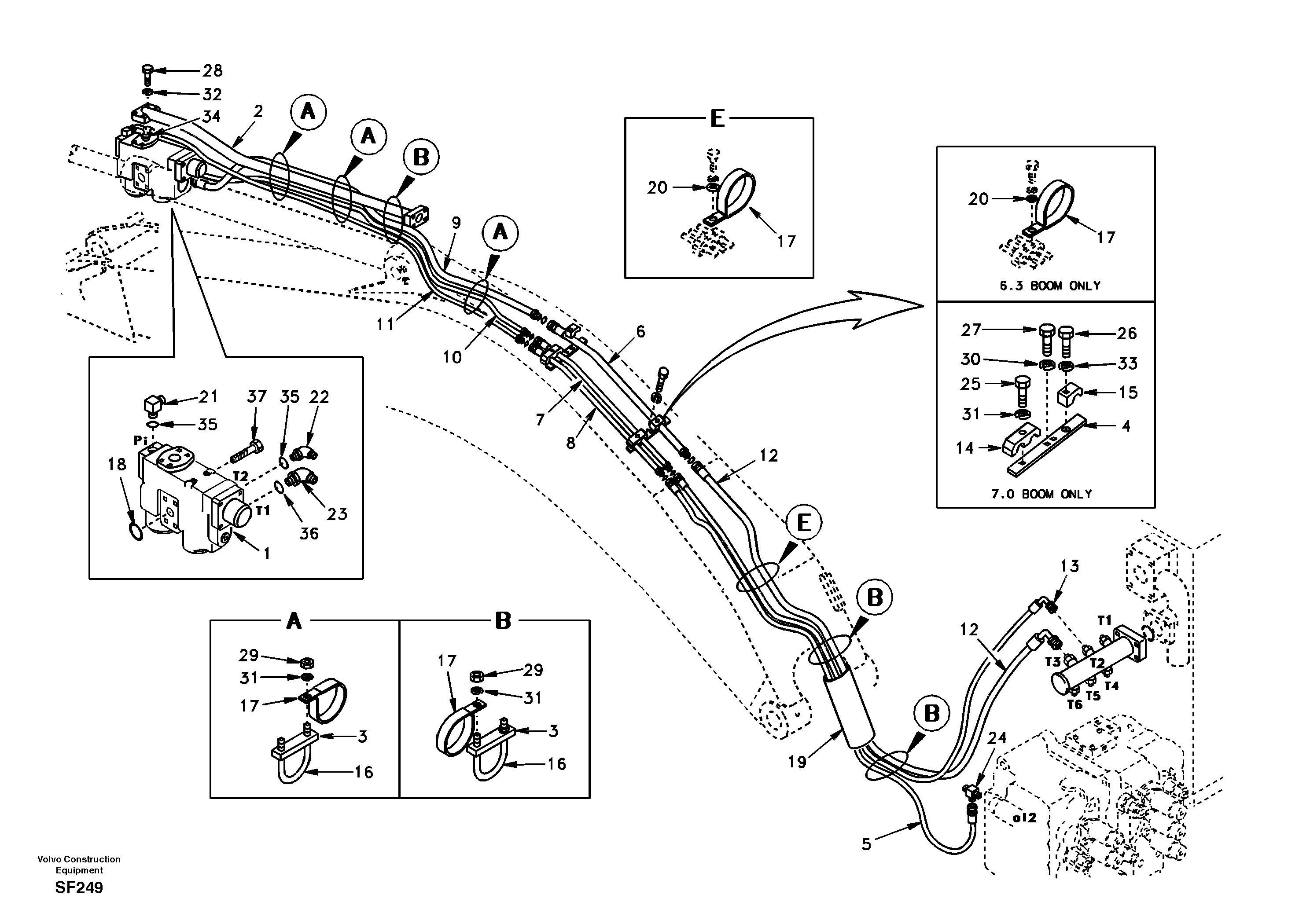 Схема запчастей Volvo EC460 - 32109 Working hydraulic, dipper arm rupture 