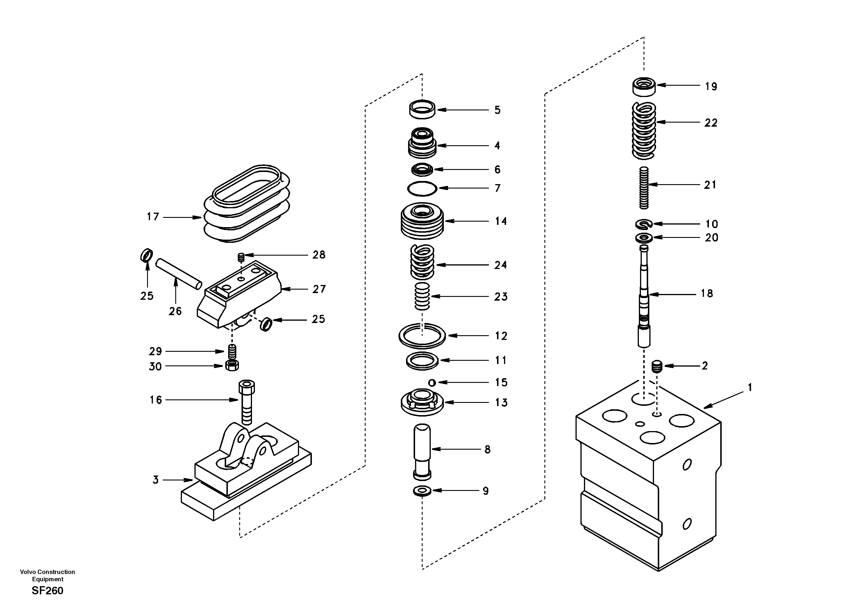 Схема запчастей Volvo EC460 - 50805 Remote control valve pedal, travel motor 