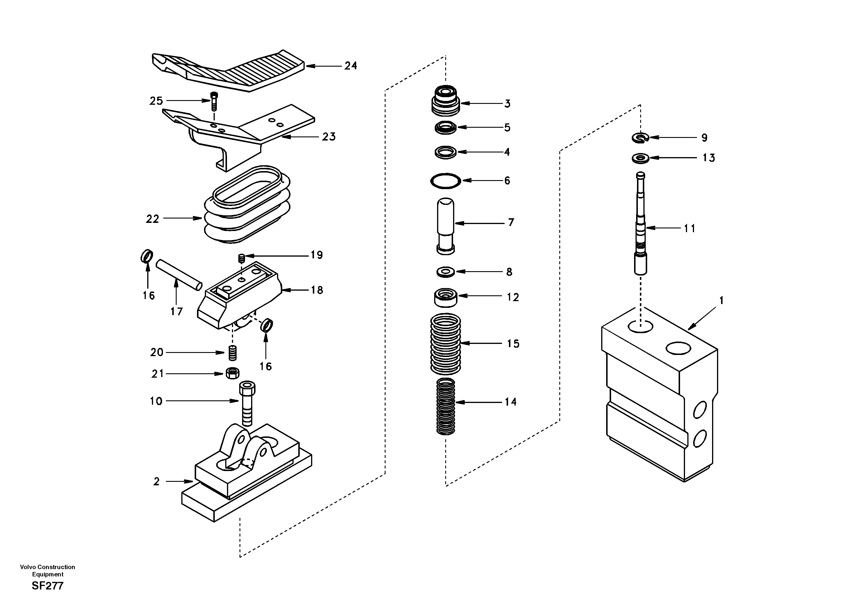 Схема запчастей Volvo EC460 - 50806 Working hydraulic, remote control valve pedal for hammer and shear 