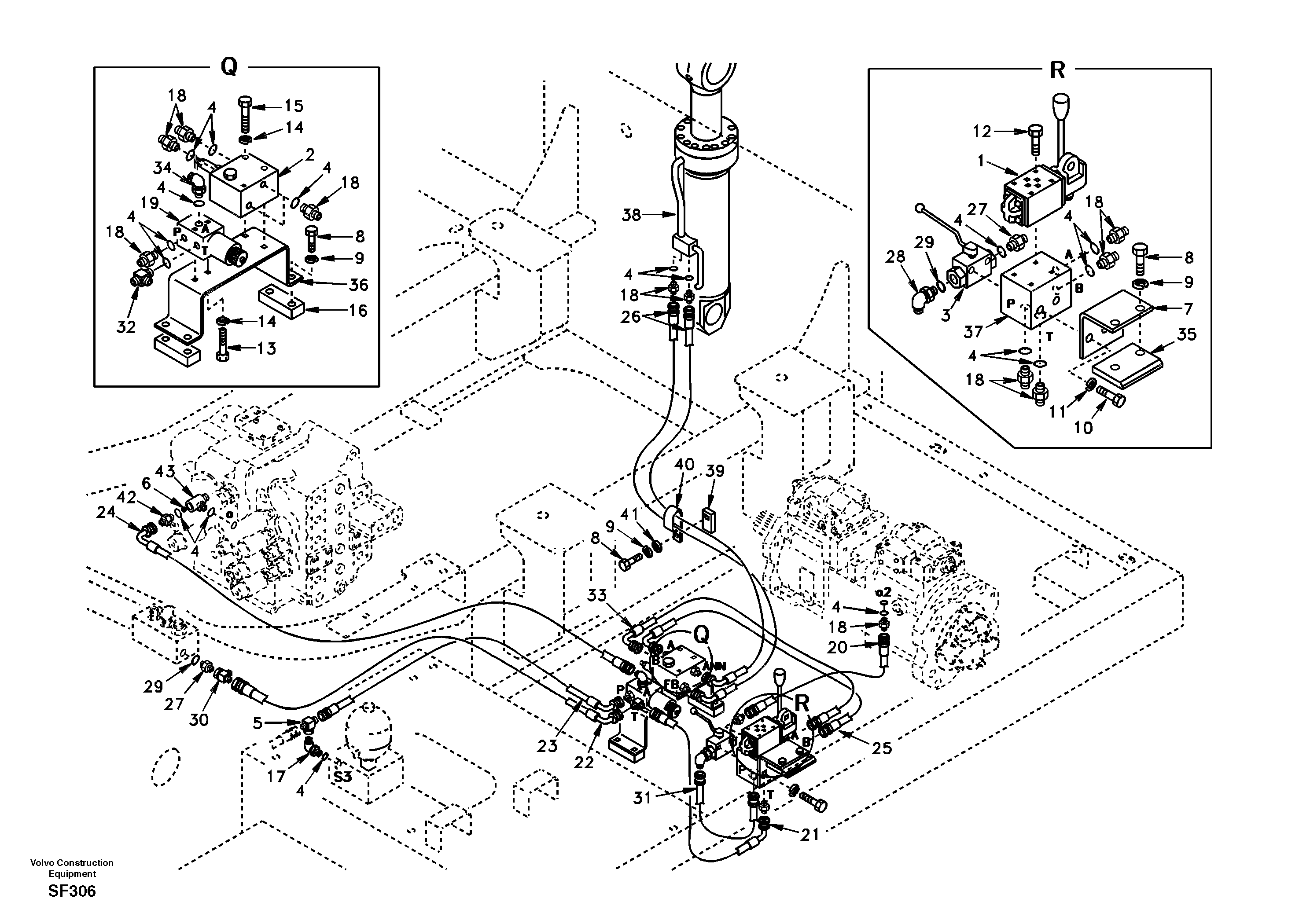 Схема запчастей Volvo EC460 - 98841 Working hydraulics, Removal Counterweight 