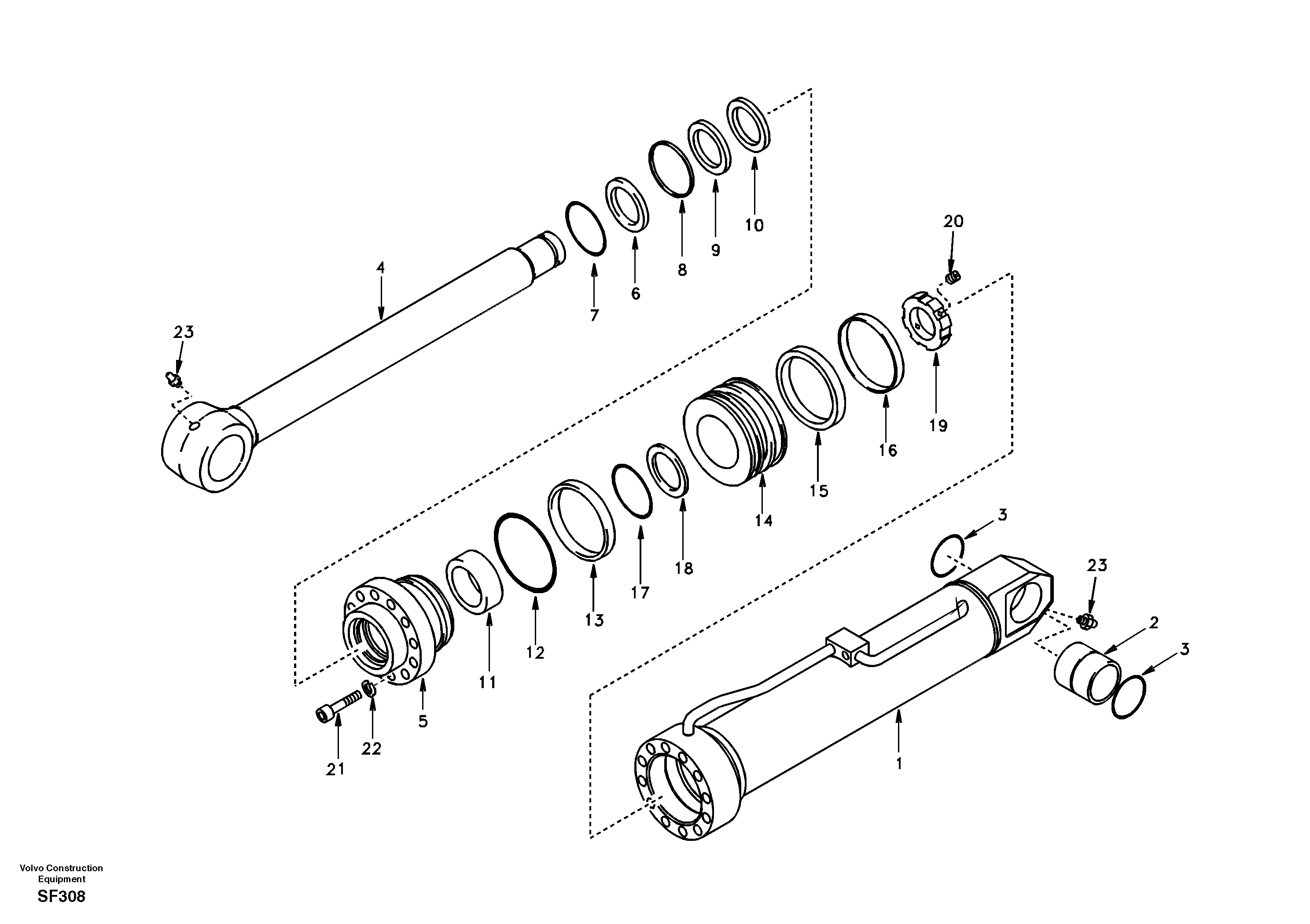 Схема запчастей Volvo EC460 - 48102 Hydraulic cylinder, Removal Counterweight 