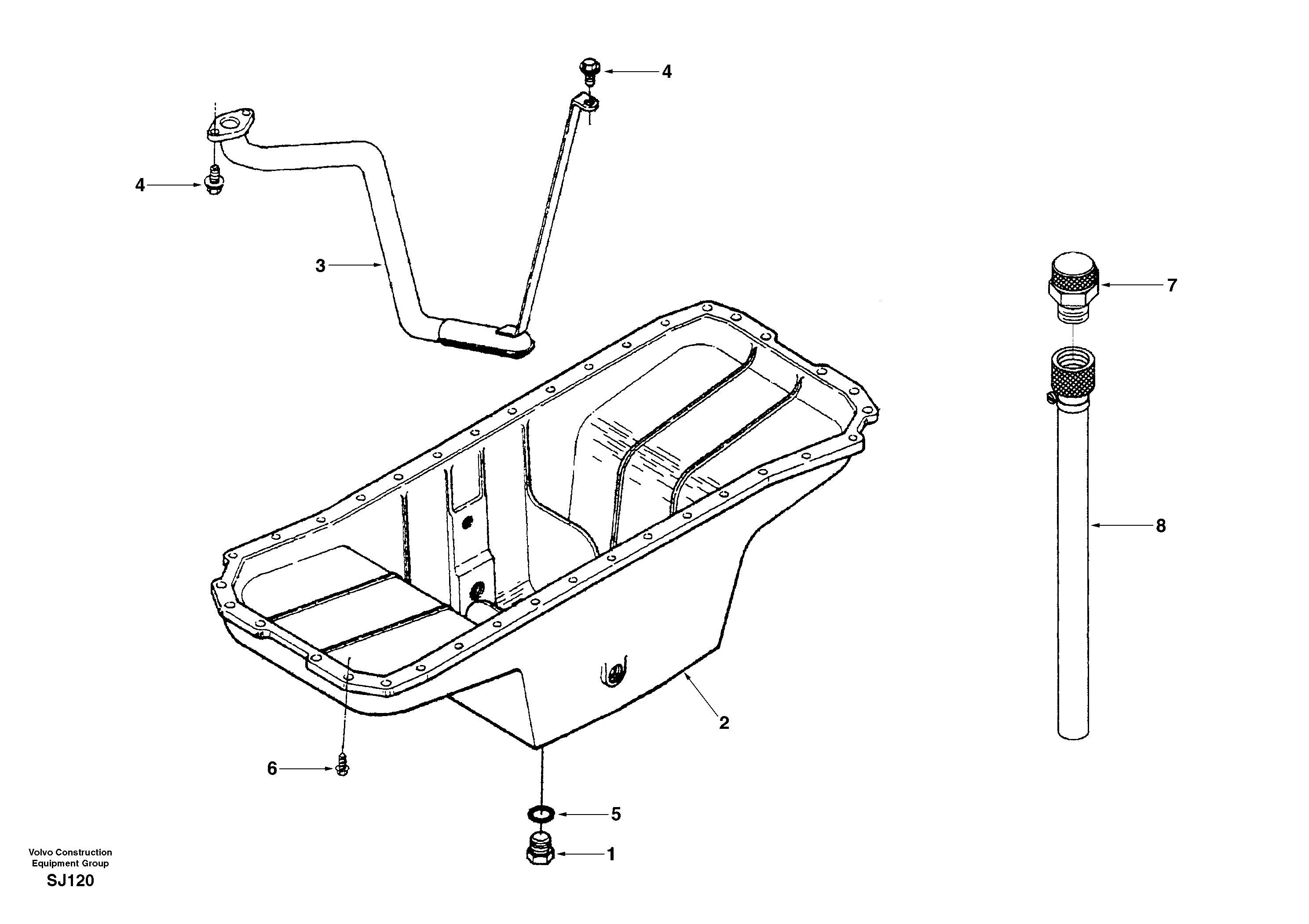 Схема запчастей Volvo EW170 & EW180 SER NO 3031- - 26059 Oil sump 