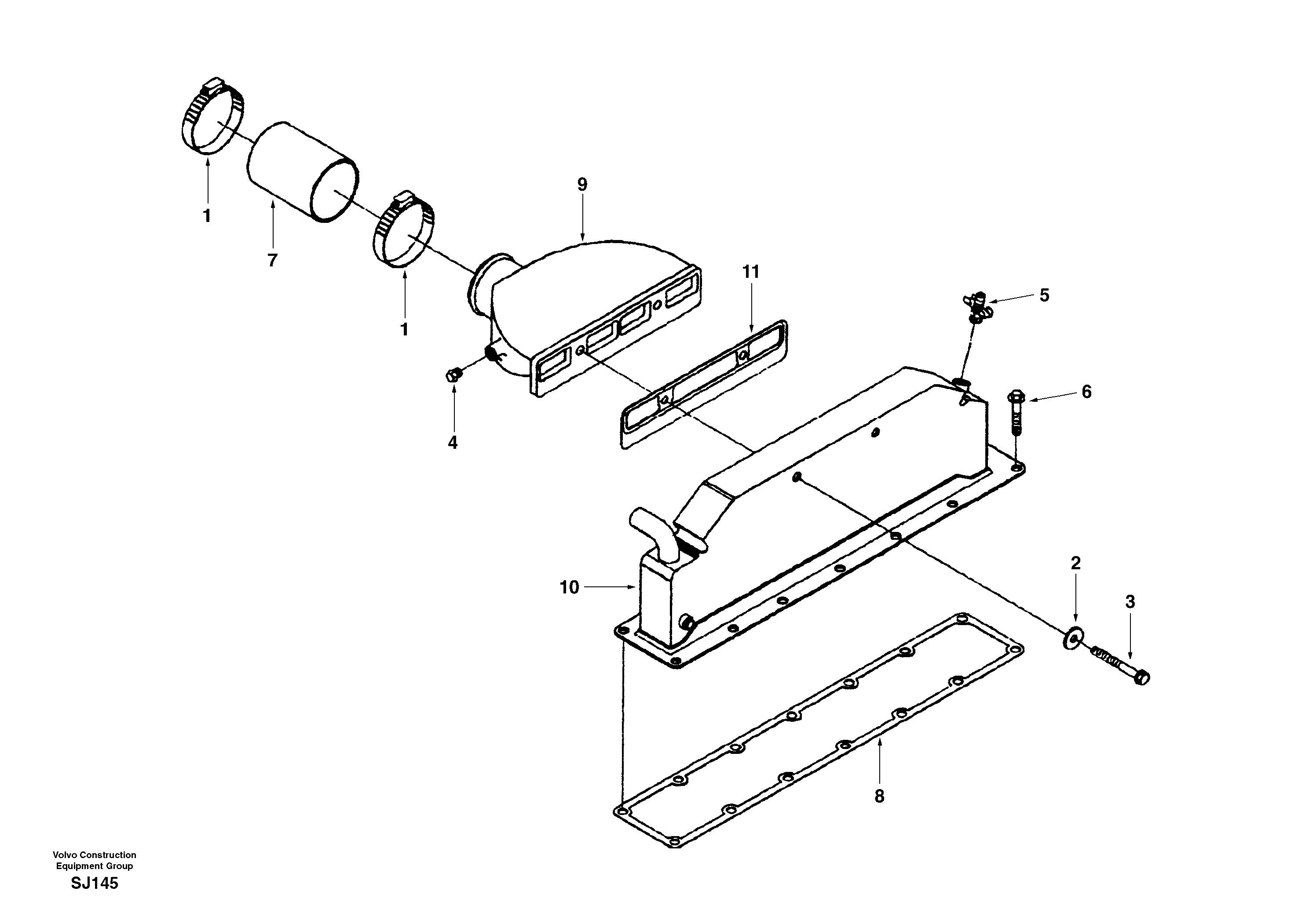 Схема запчастей Volvo EW170 & EW180 SER NO 3031- - 26333 Intercooler 