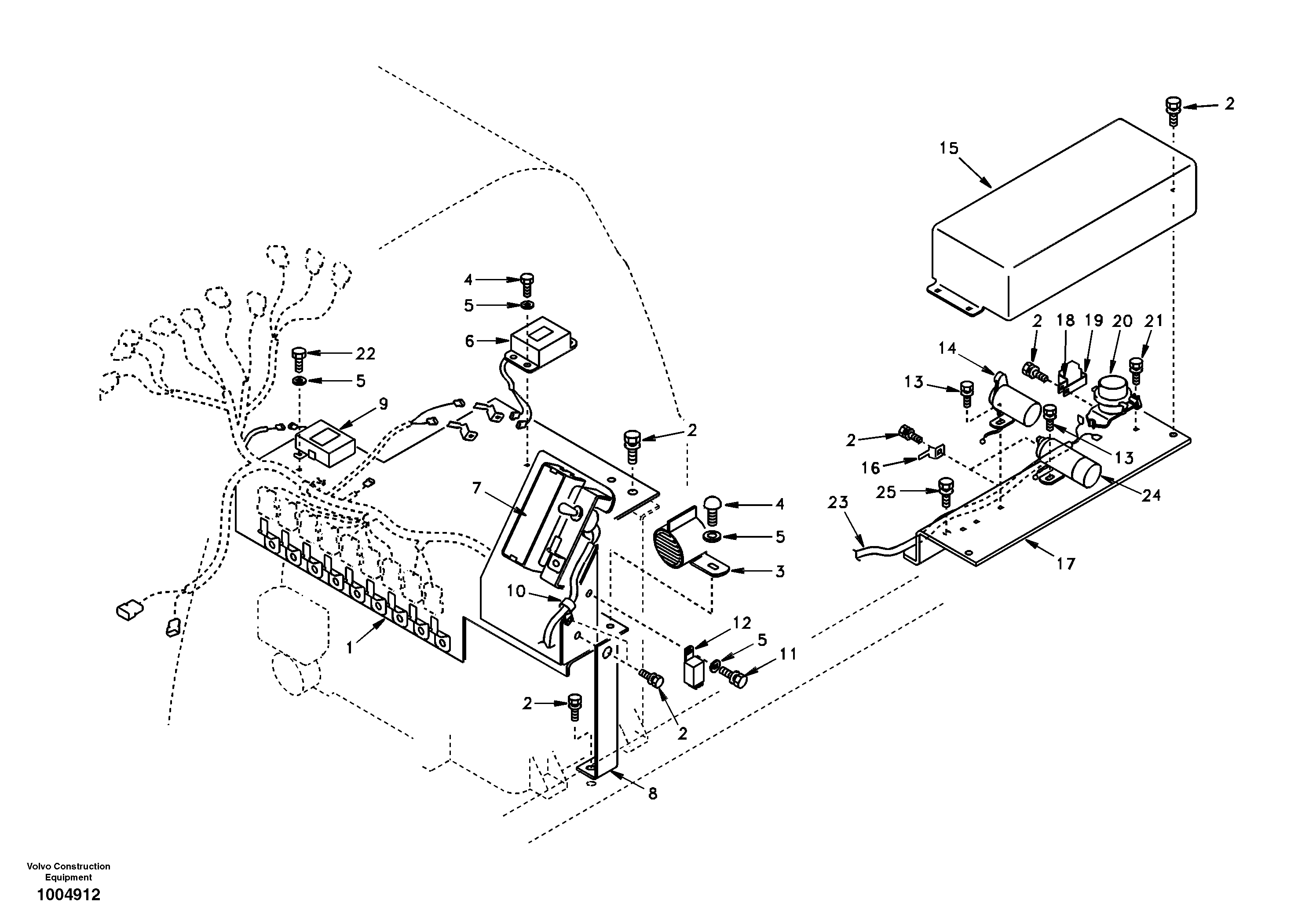 Схема запчастей Volvo EW170 & EW180 SER NO 3031- - 22424 Electrical distribution box 