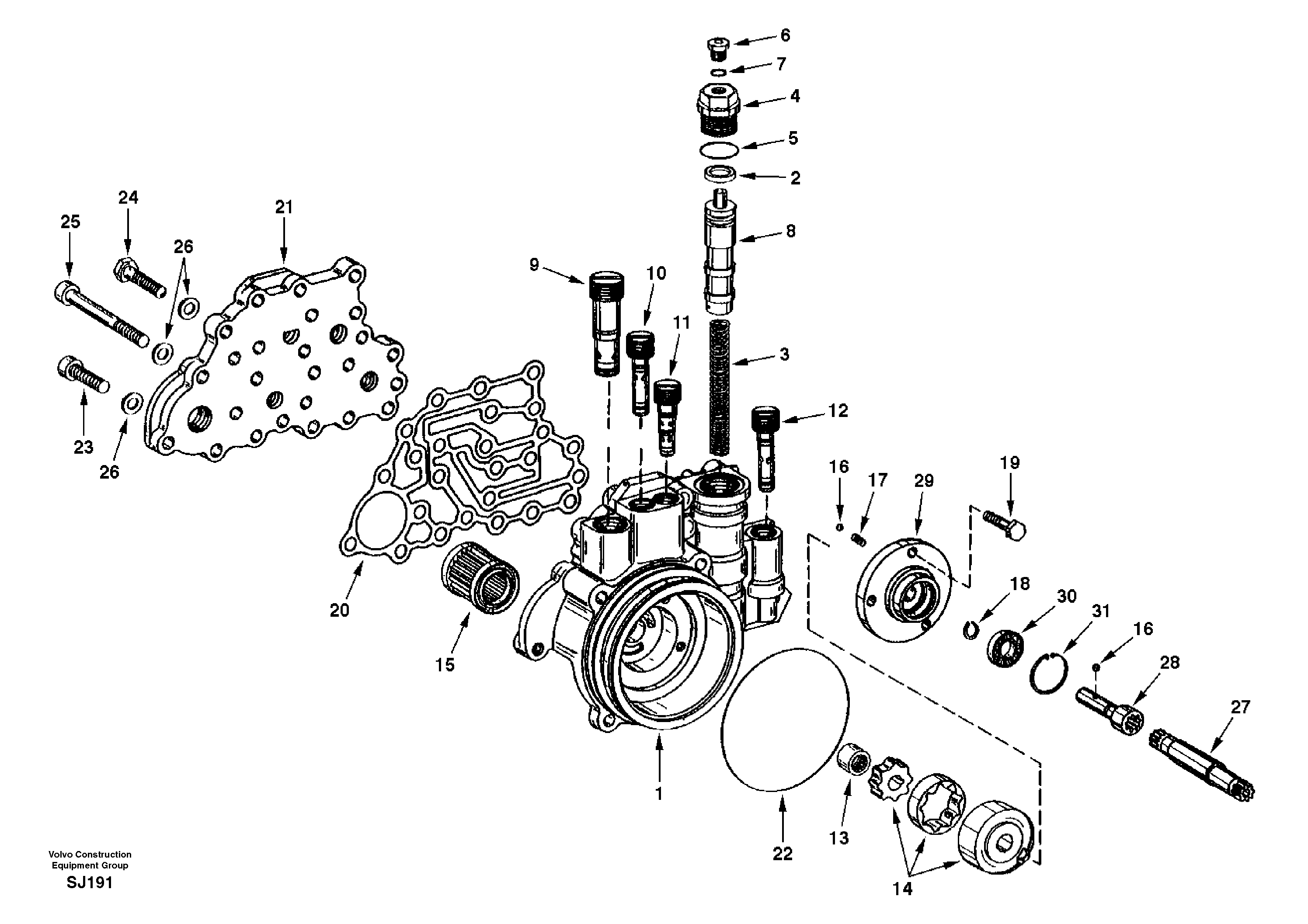 Схема запчастей Volvo EW170 & EW180 SER NO 3031- - 102425 Gear shift sensor 