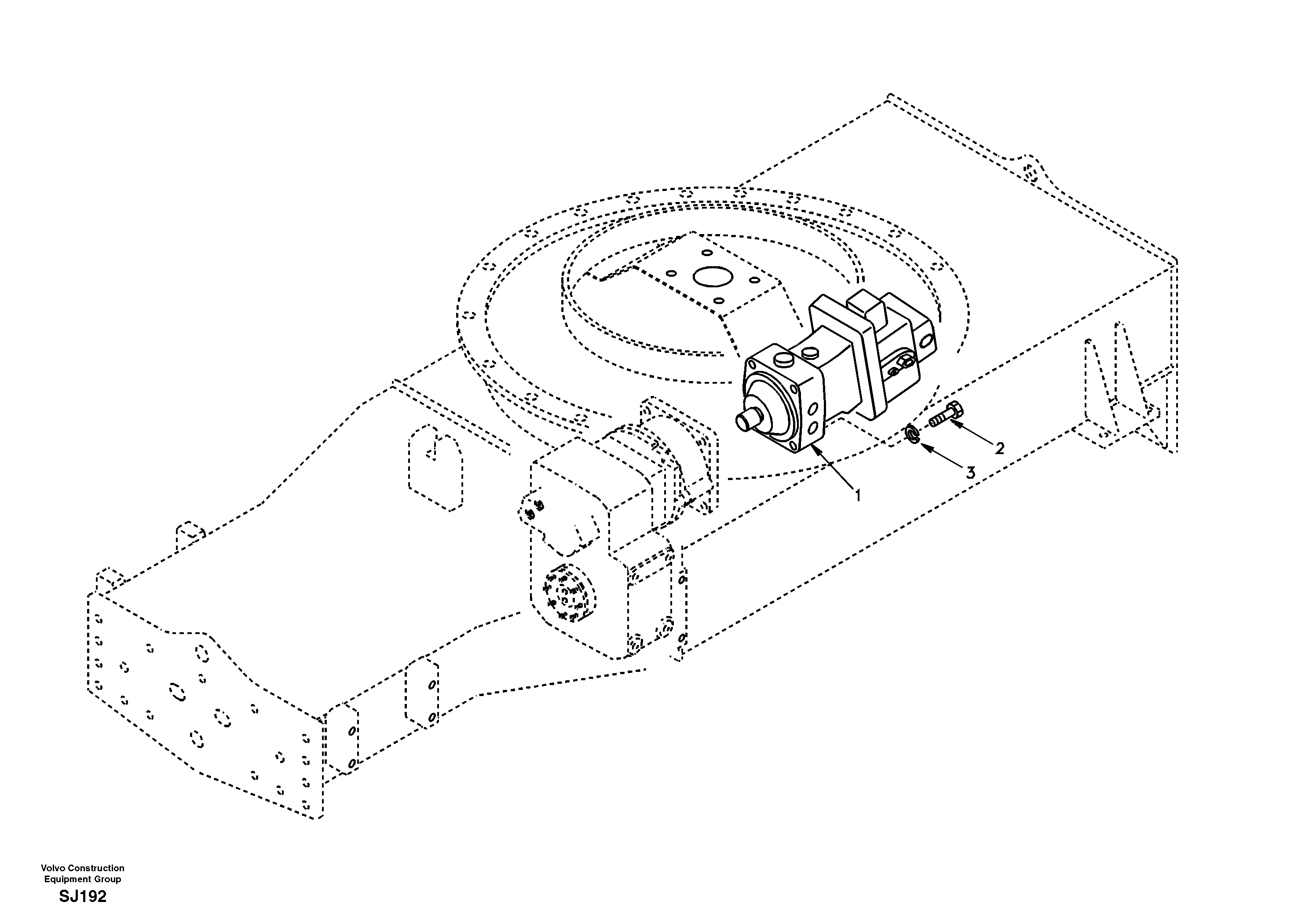 Схема запчастей Volvo EW170 & EW180 SER NO 3031- - 34181 Travel motor with mounting parts 