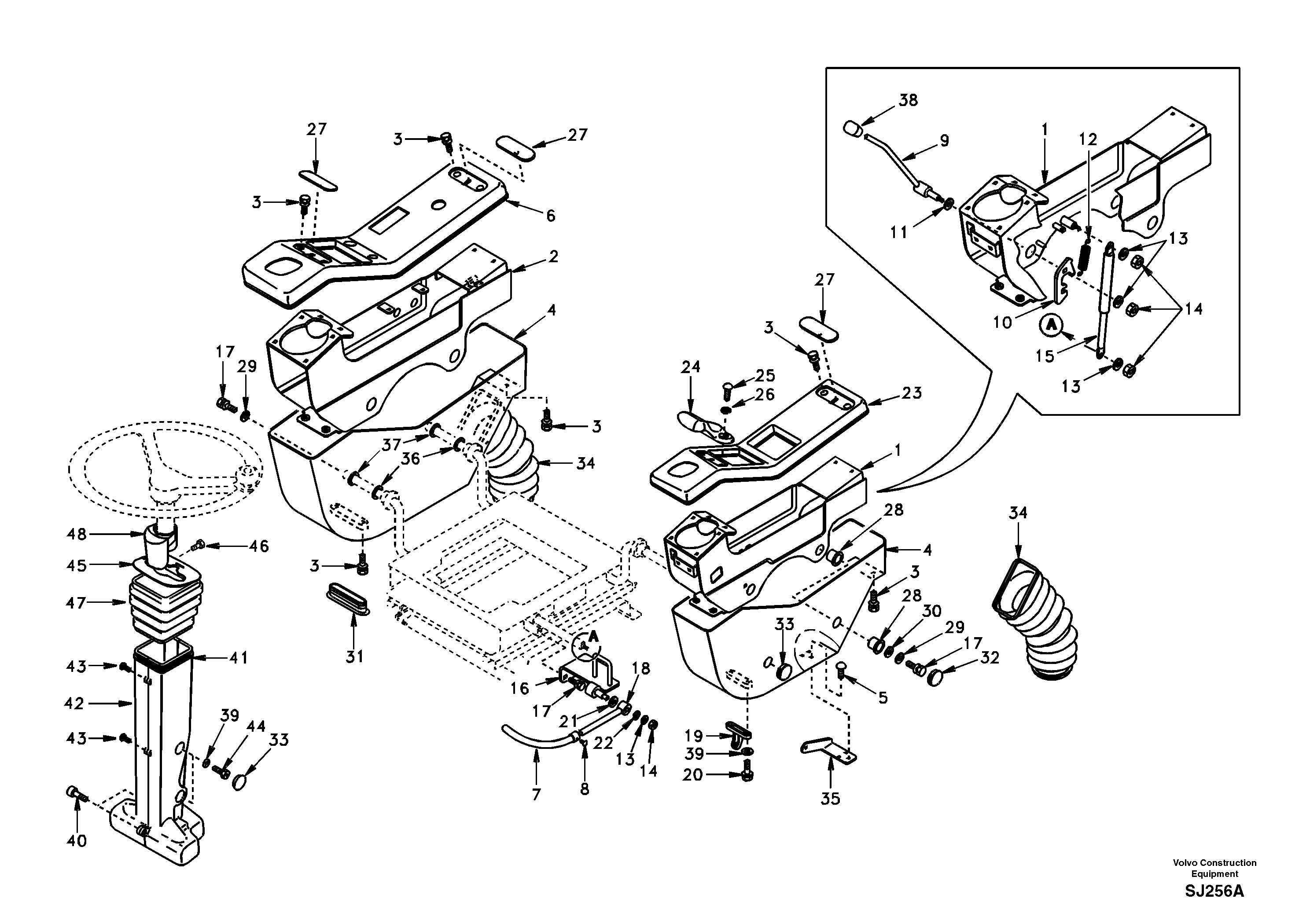 Схема запчастей Volvo EW170 & EW180 SER NO 3031- - 30562 Instrument panel, control panel 