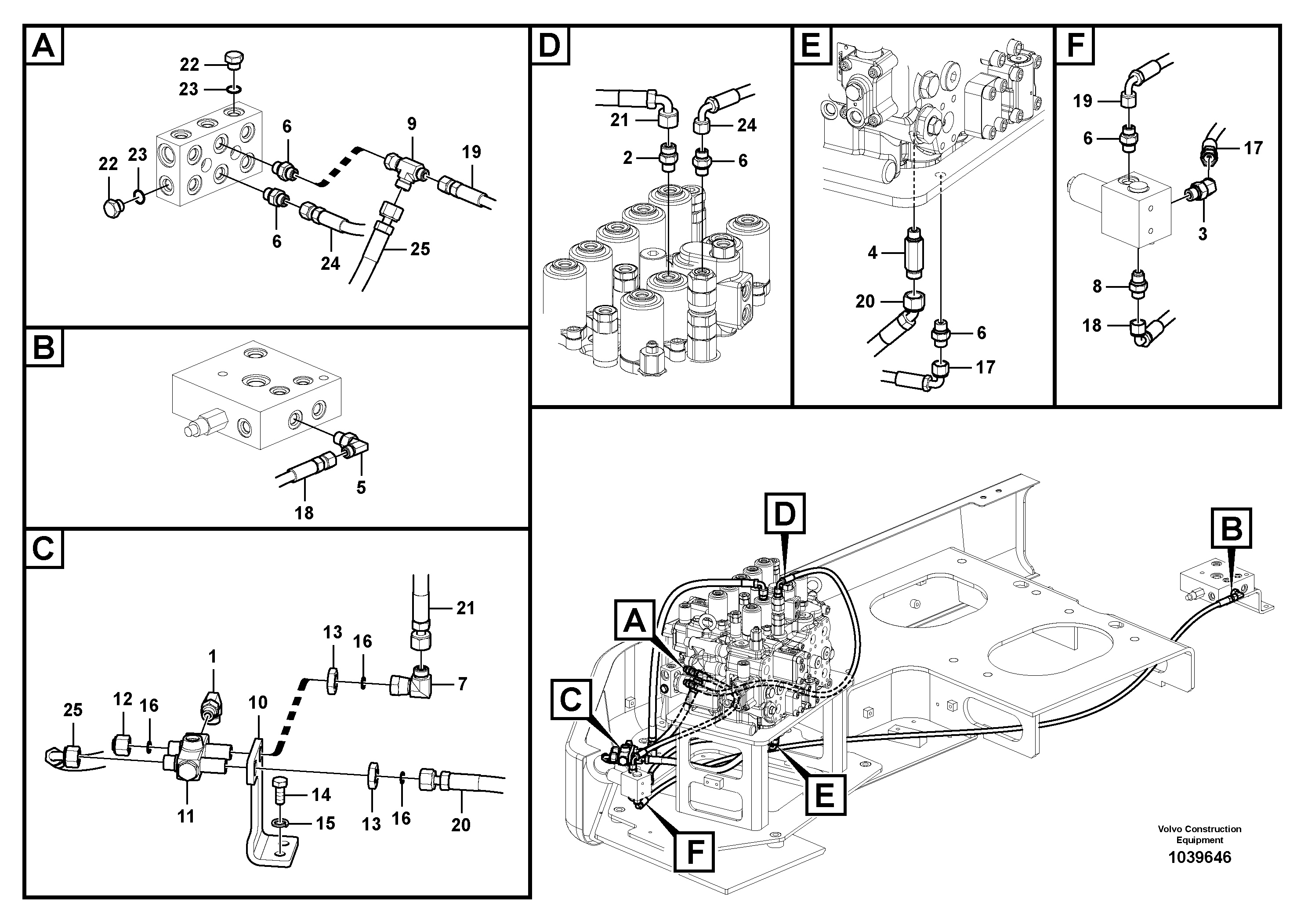 Схема запчастей Volvo ECR305C - 54718 Servo system, hammer and shear ECR305C